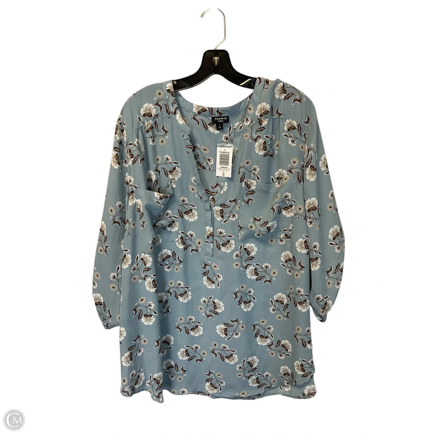 Top Long Sleeve By Torrid In Blue, Size: 4x