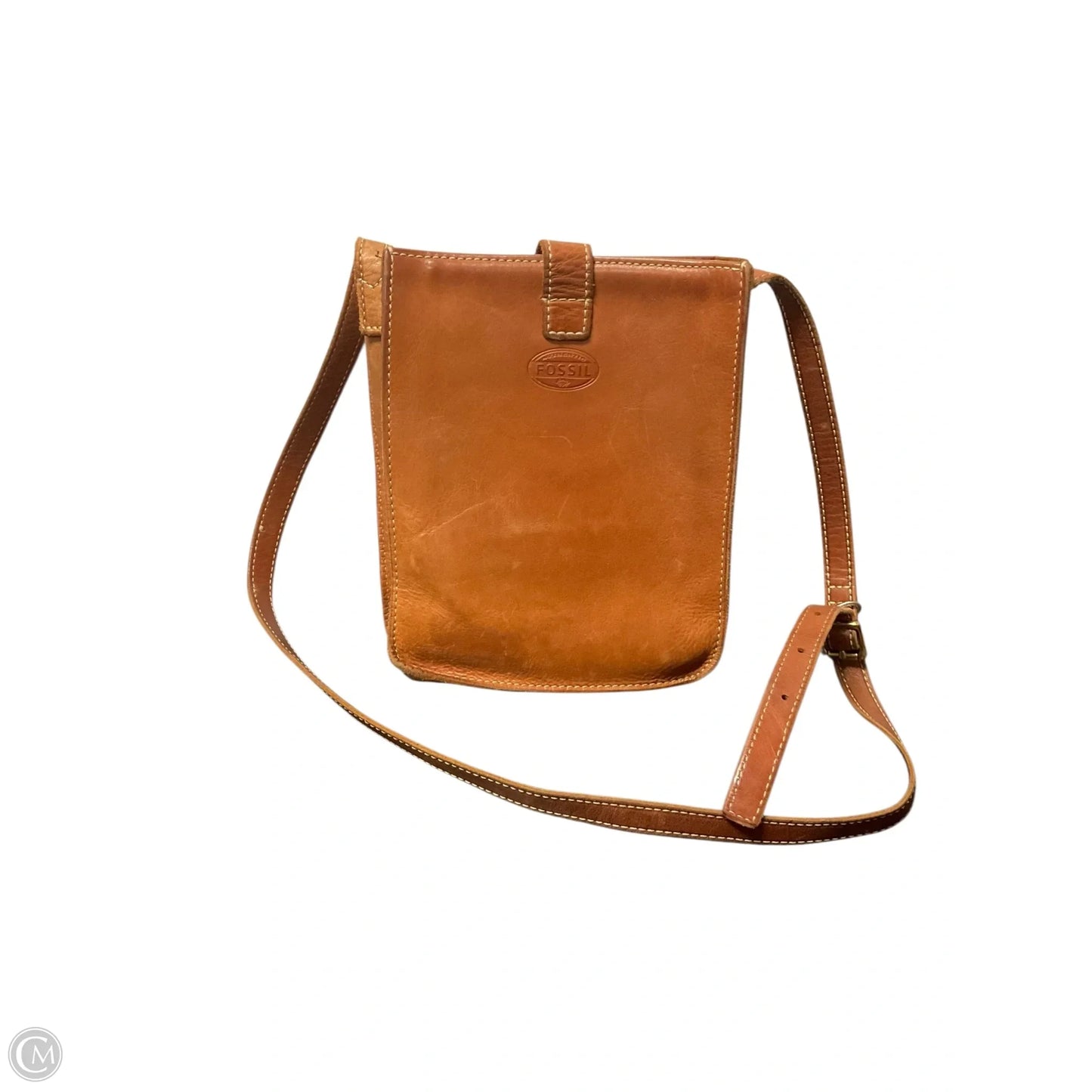 Crossbody Leather By Fossil, Size: Small