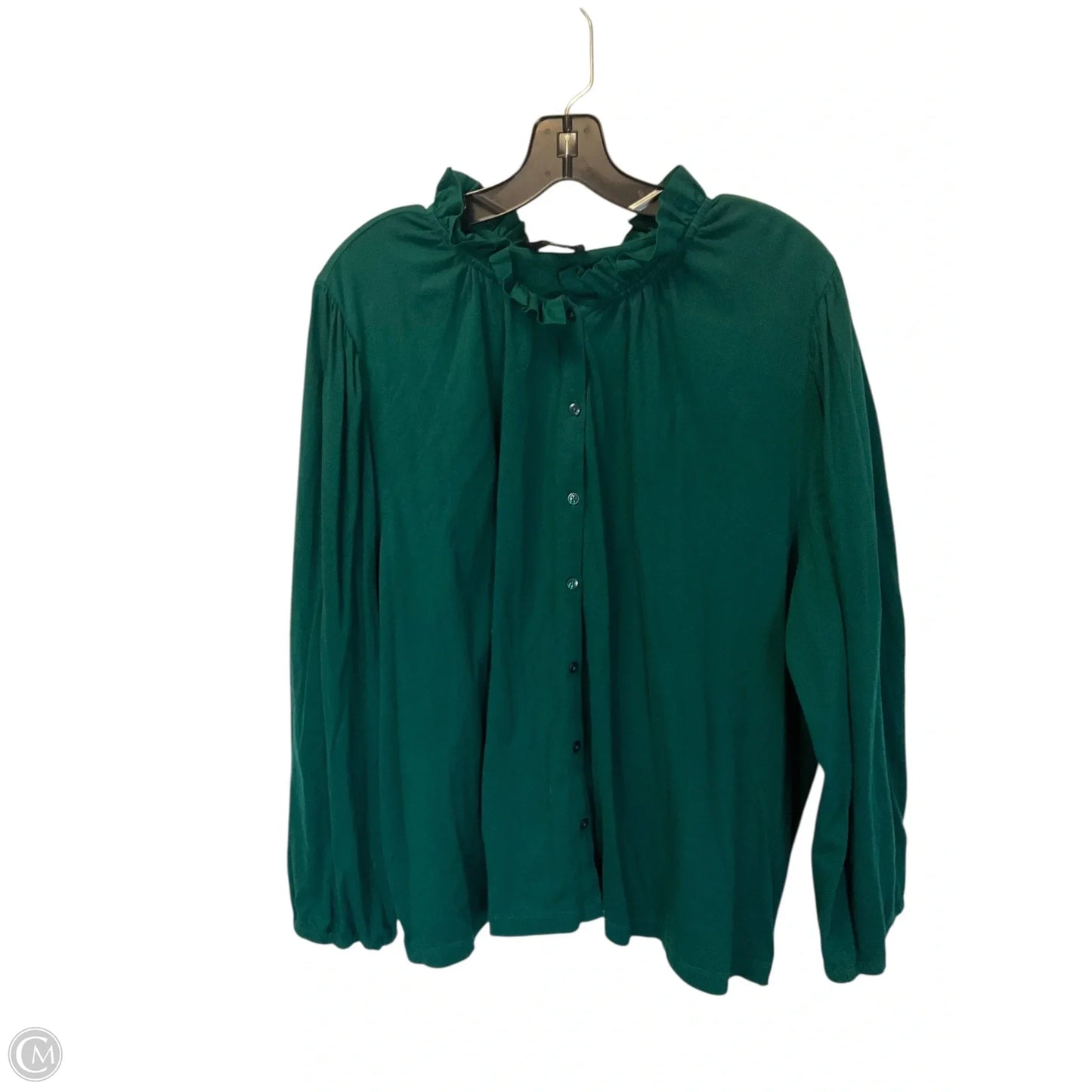 Top Long Sleeve By J. Crew In Green, Size: 3x
