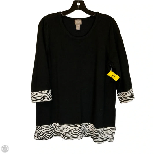 Top Long Sleeve By Chicos In Black, Size: L