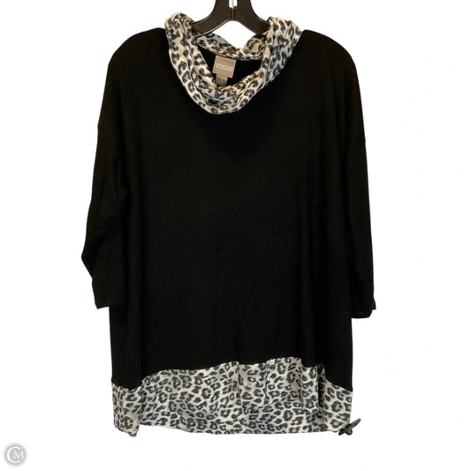 Top Long Sleeve By Chicos In Black, Size: L
