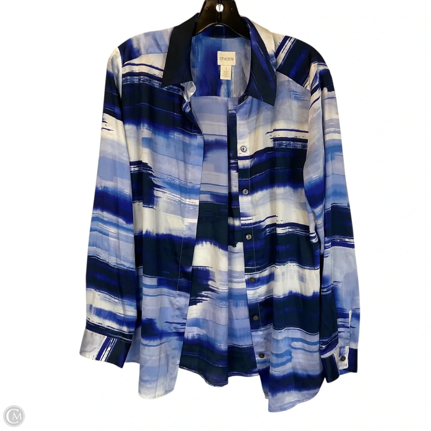 Top Long Sleeve By Chicos In Blue, Size: S