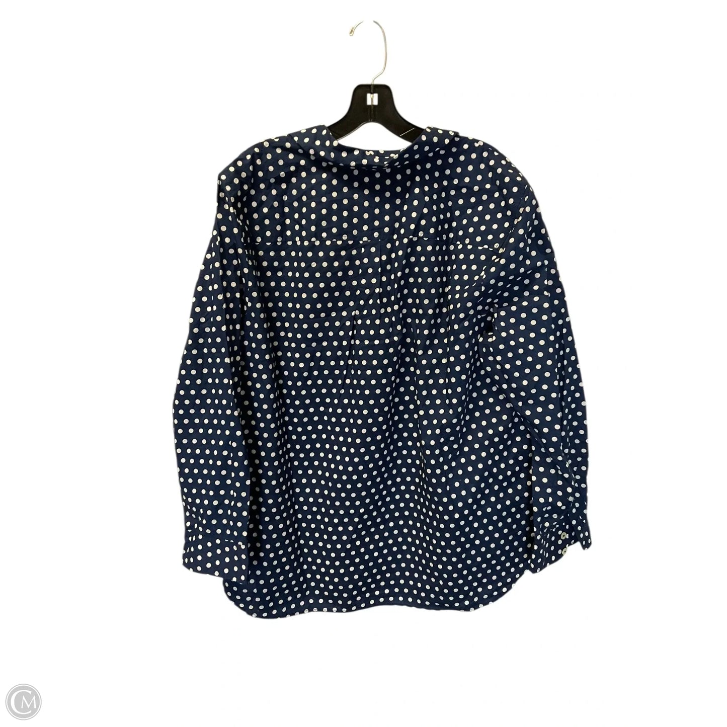 Top Long Sleeve Basic By Talbots In Polkadot Pattern, Size: 2x