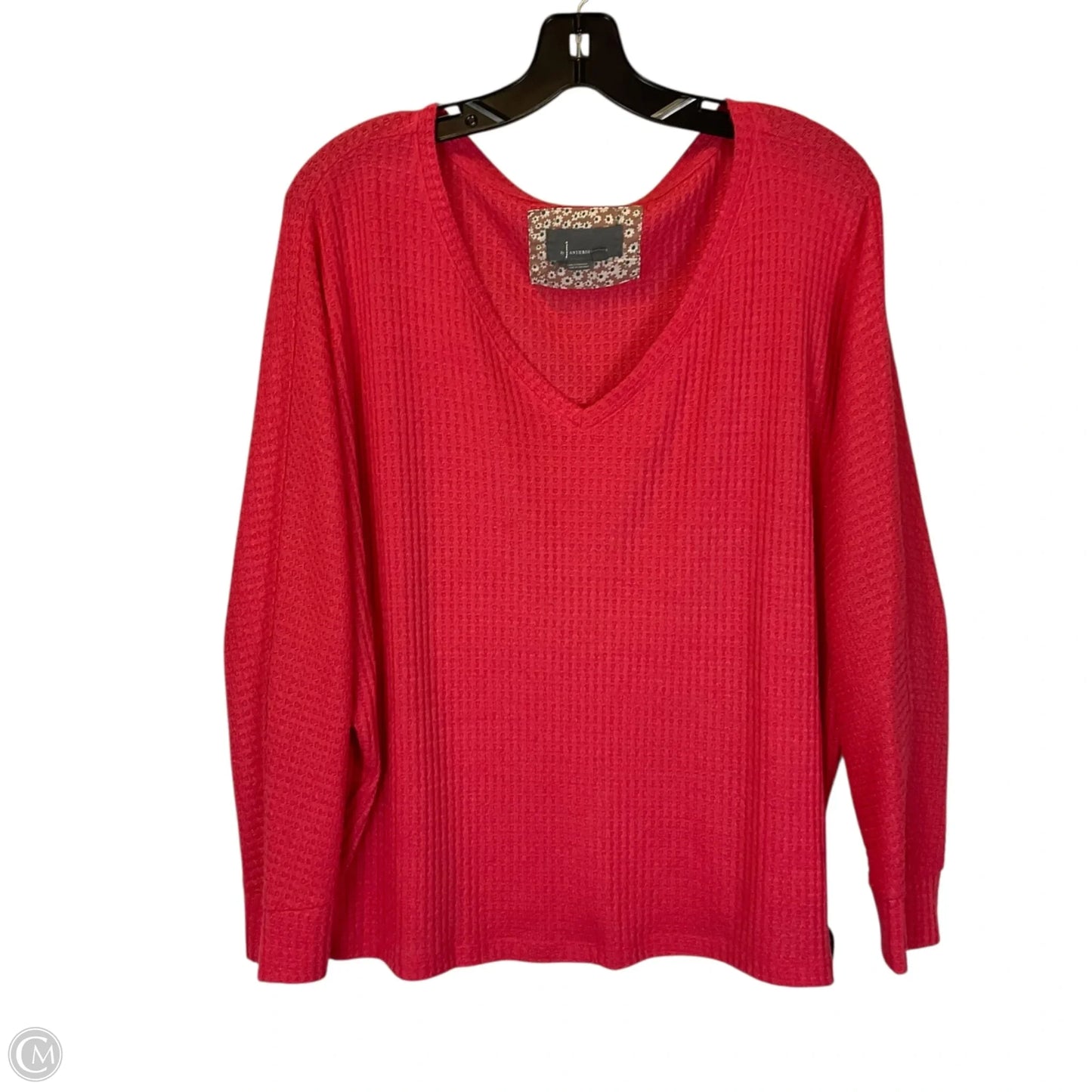 Top Long Sleeve Basic By Anthropologie In Red, Size: L
