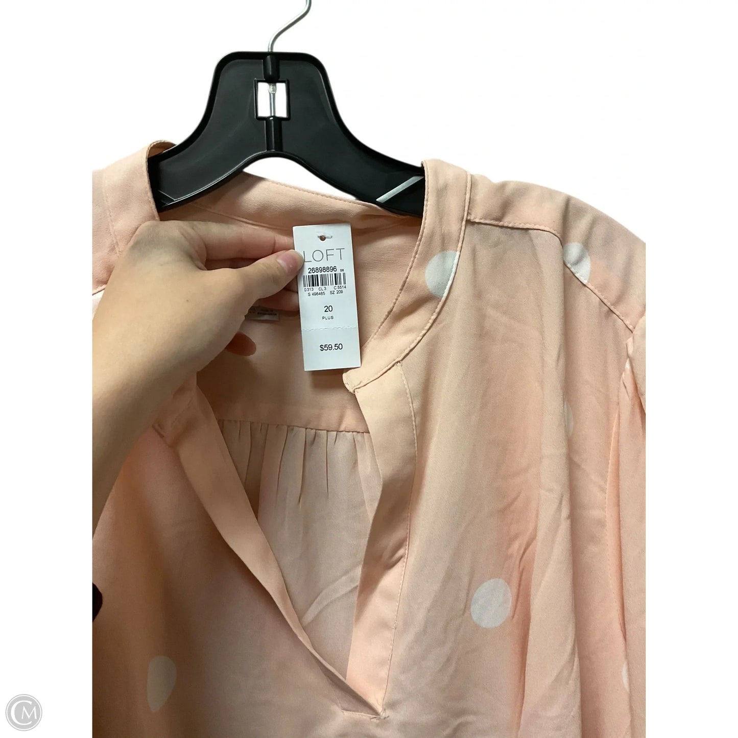 Top Long Sleeve By Loft In Polkadot Pattern, Size: 20