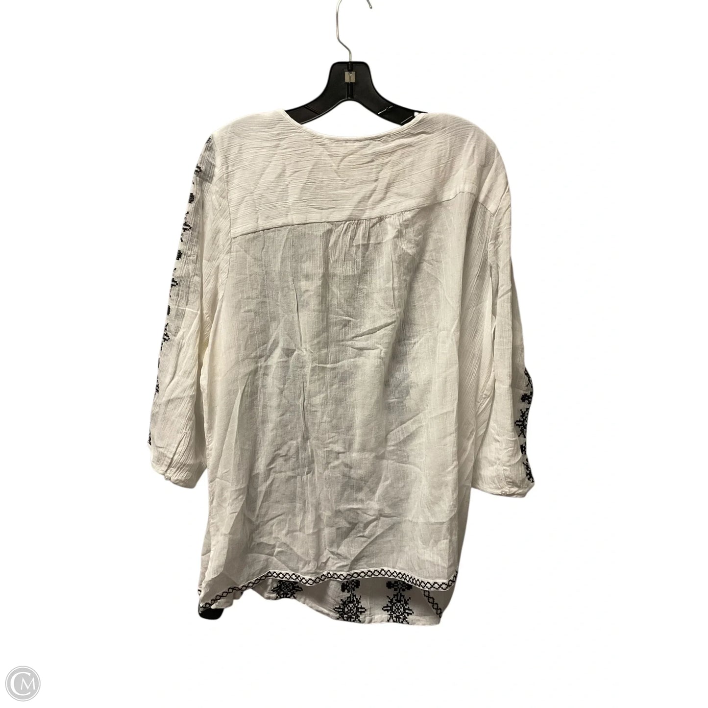 Top Long Sleeve By Talbots In White, Size: 2x