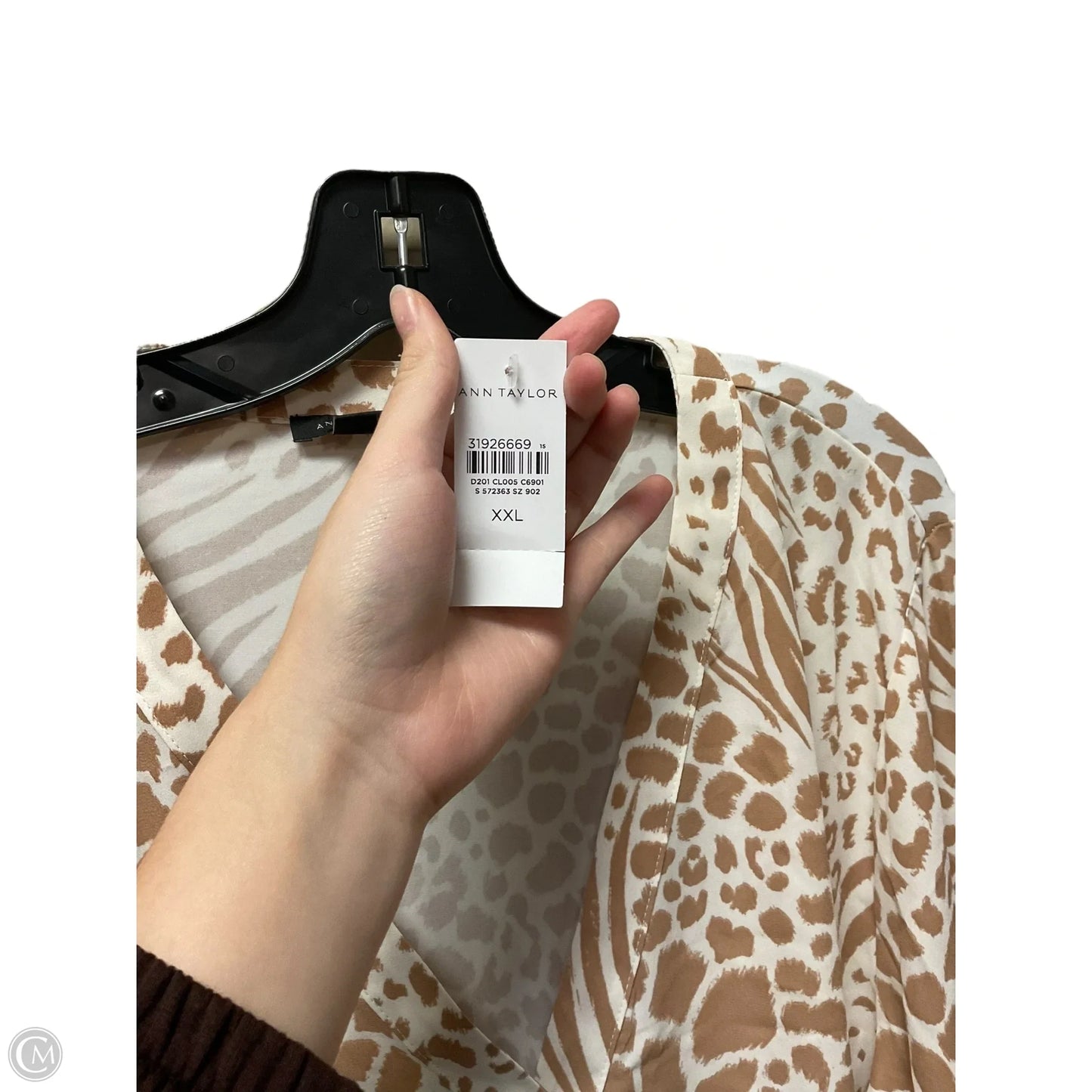 Top Long Sleeve By Ann Taylor In Tan, Size: Xxl