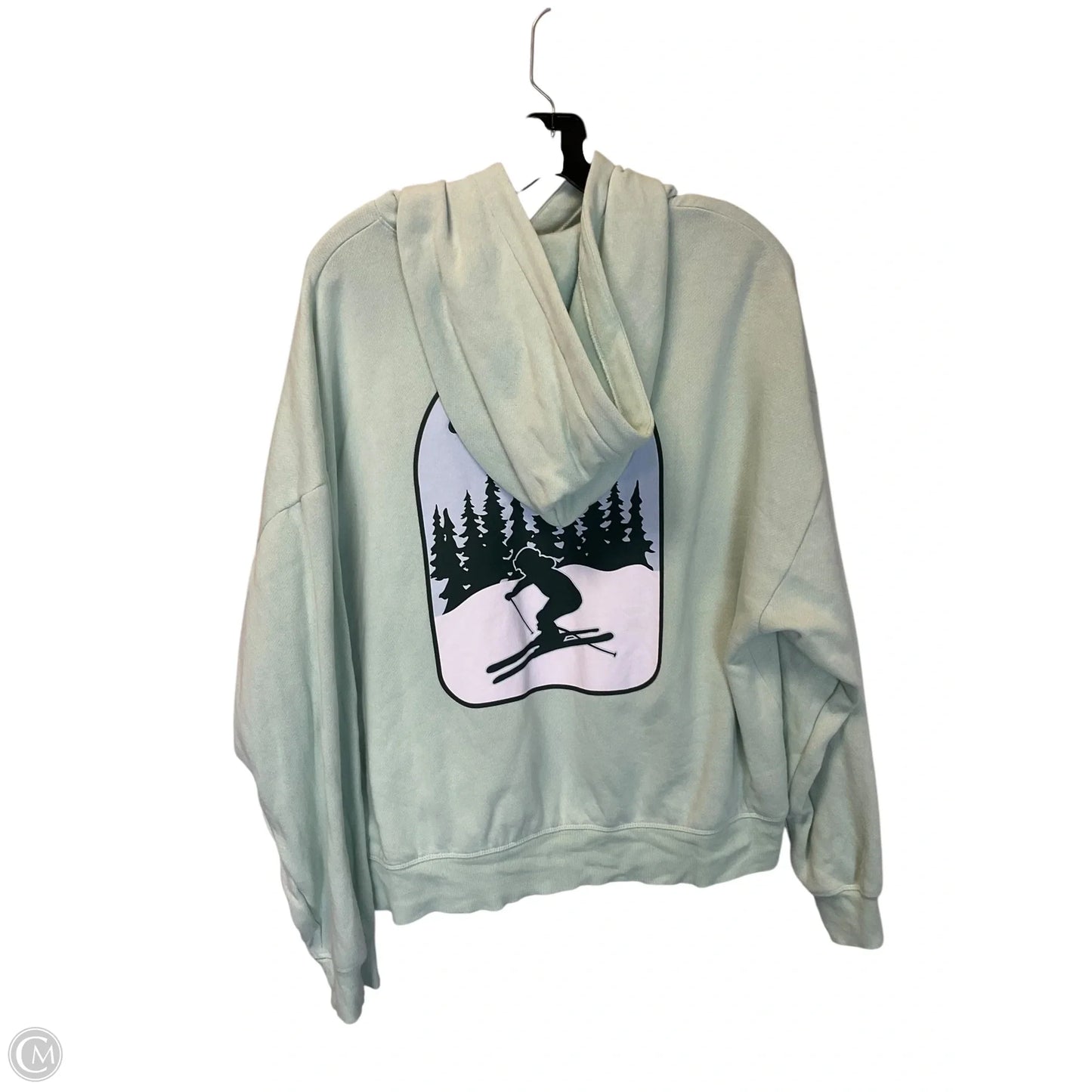 Sweatshirt Hoodie By Pink In Green, Size: L
