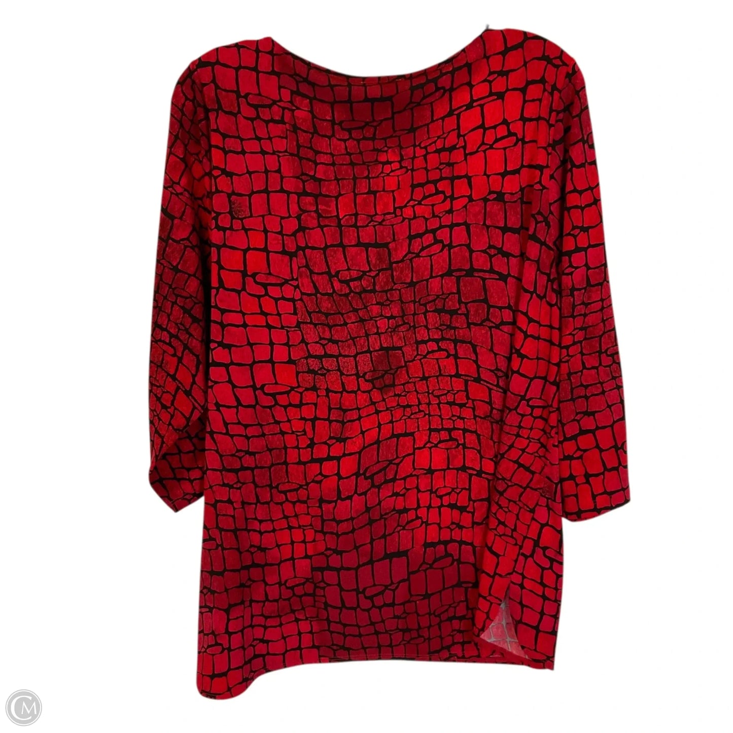 Top Long Sleeve By Calvin Klein In Red, Size: Xl