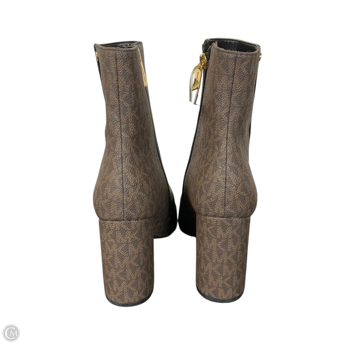 Boots Ankle Heels By Michael By Michael Kors In Black & Brown, Size: 9