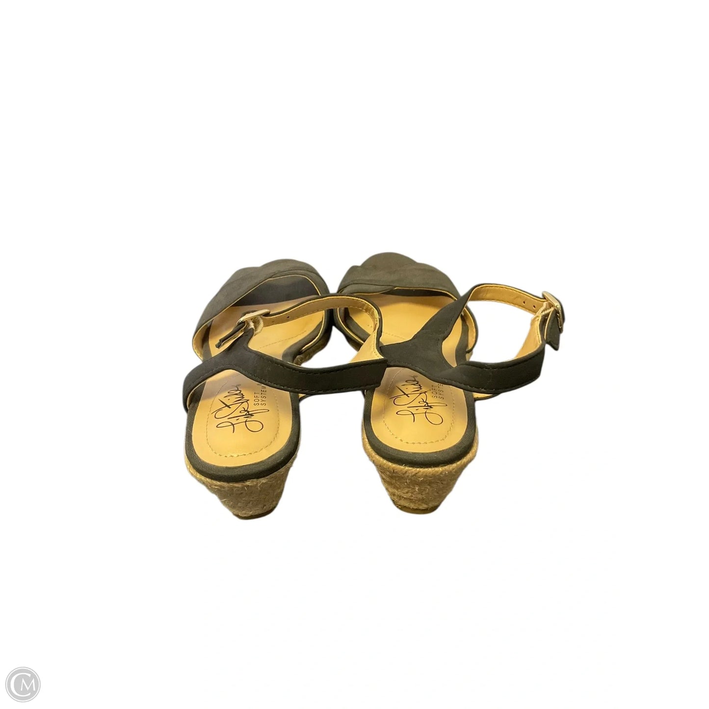 Sandals Heels Wedge By Life Stride In Black, Size: 6.5