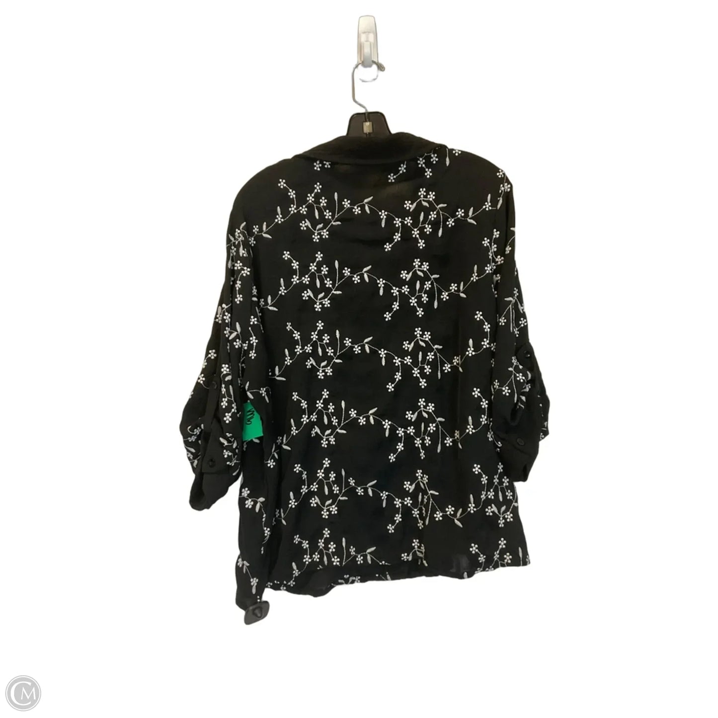 Top 3/4 Sleeve By Clothes Mentor In Black, Size: 2x
