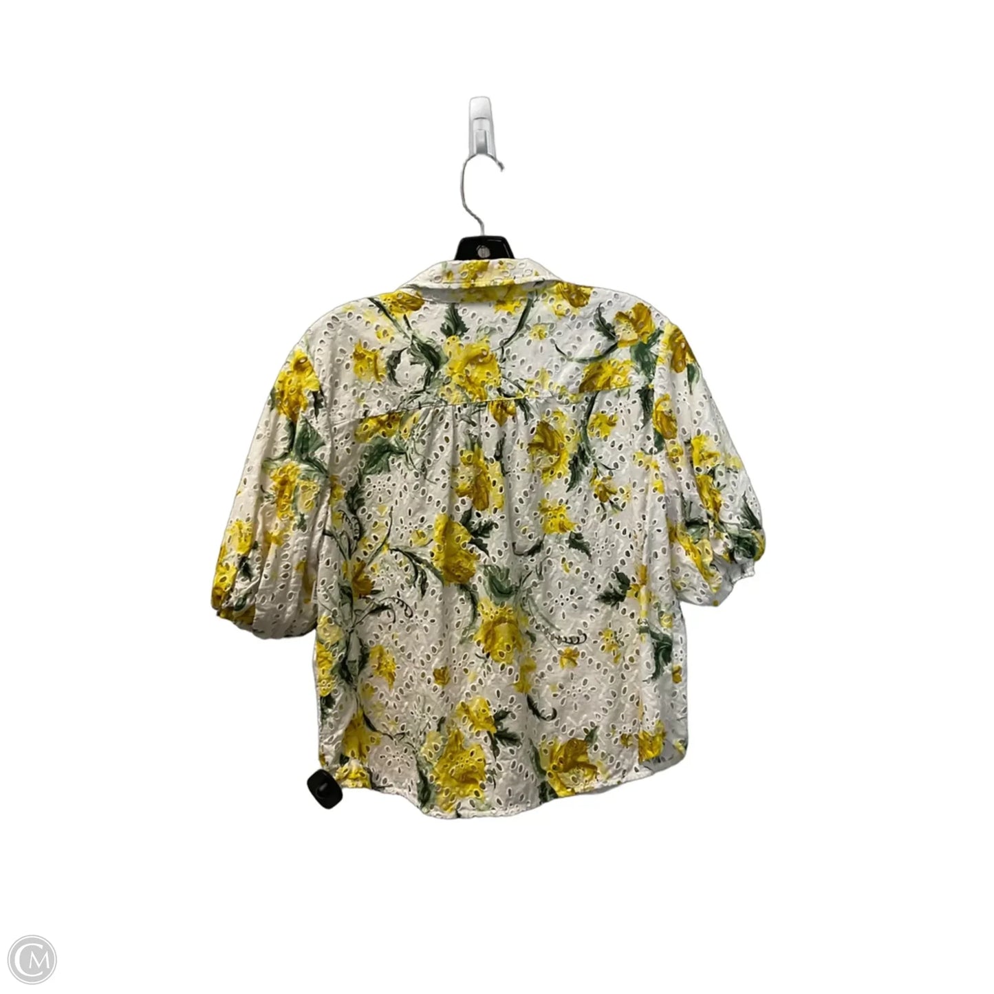 Top Short Sleeve By Chicos In Yellow, Size: L