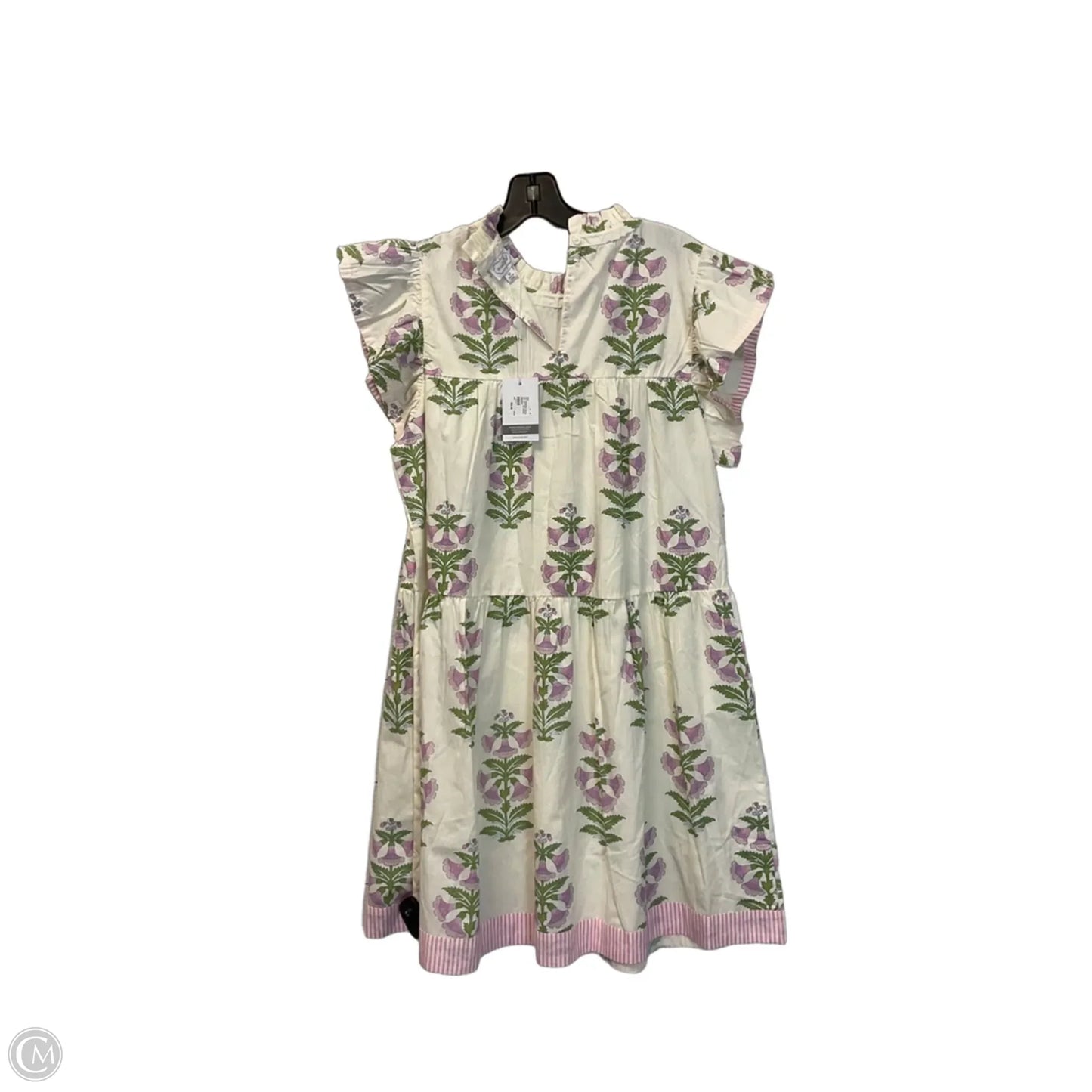Dress Casual Short By Mudpie In Cream & Pink, Size: M