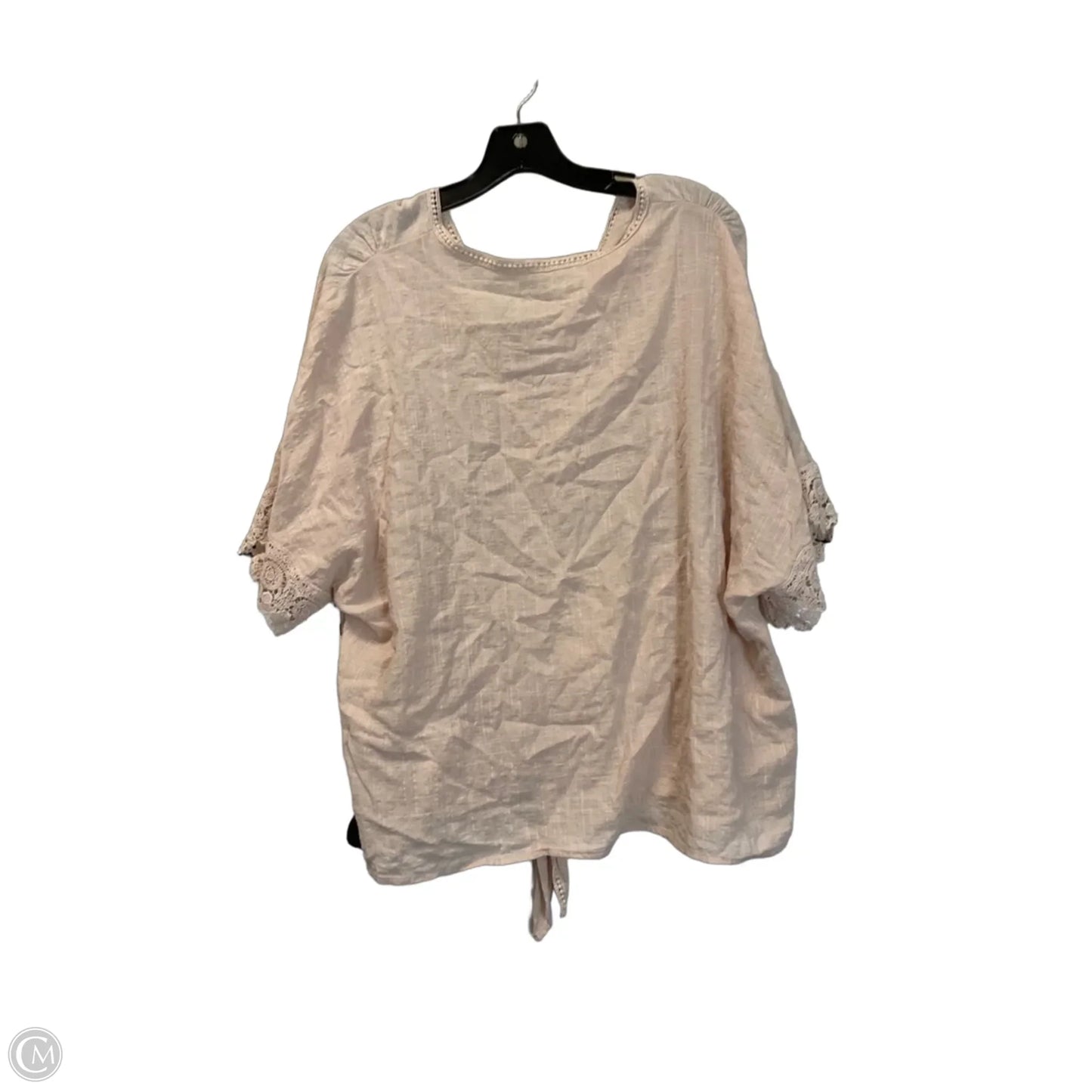 Top Short Sleeve By Max Studio In Pink, Size: 1x