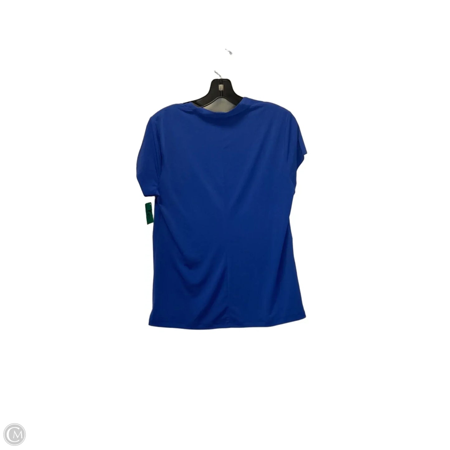 Top Short Sleeve By Carmen By Carmen Marc Valvo In Blue, Size: L