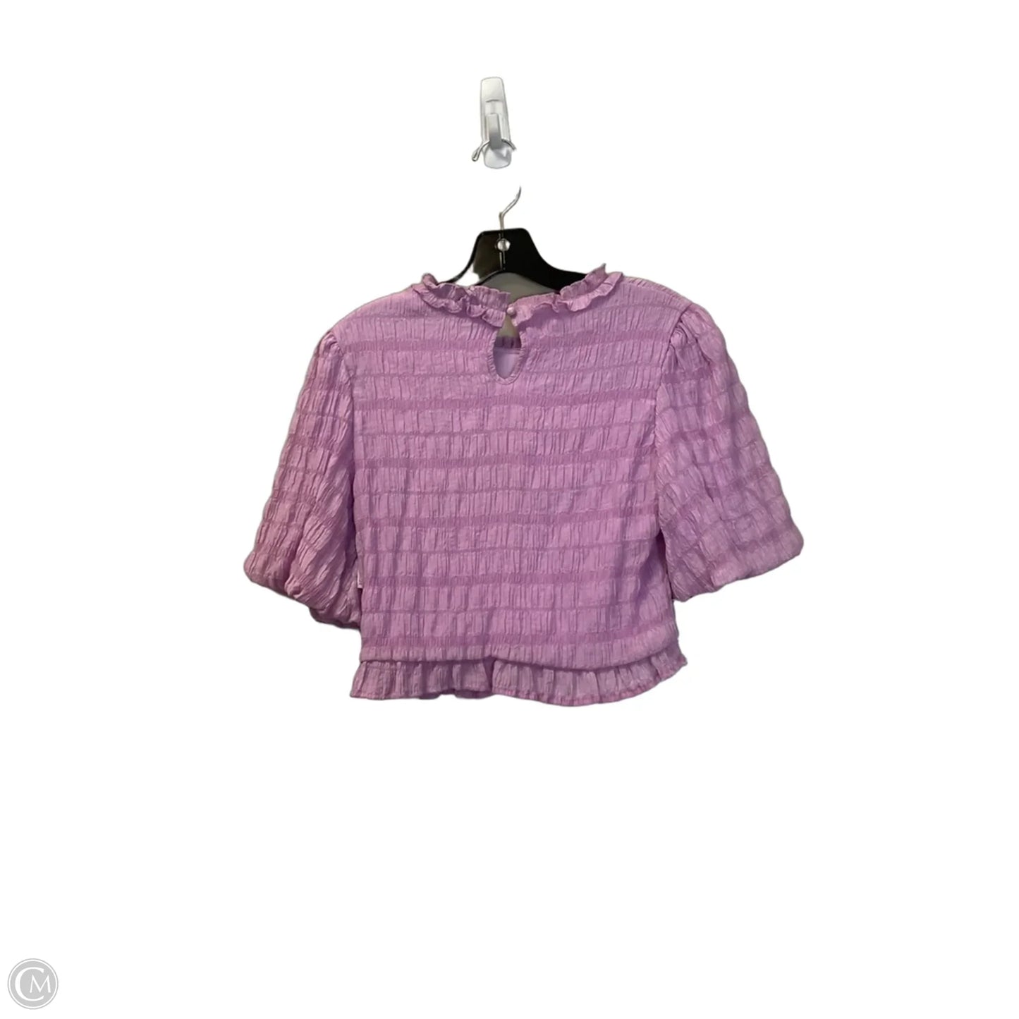 Top Short Sleeve Basic By Vestique In Purple, Size: L