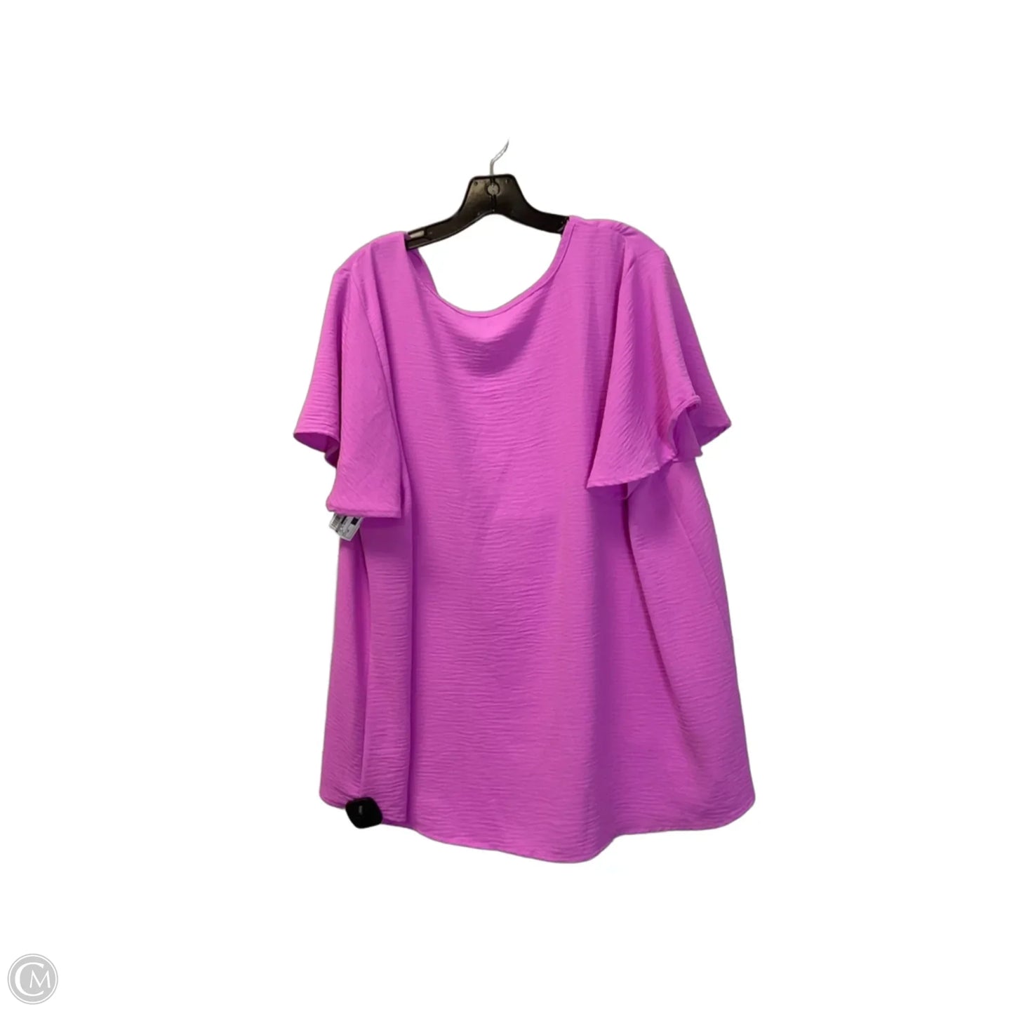 Top Short Sleeve Basic By Zenana In Pink, Size: 2x