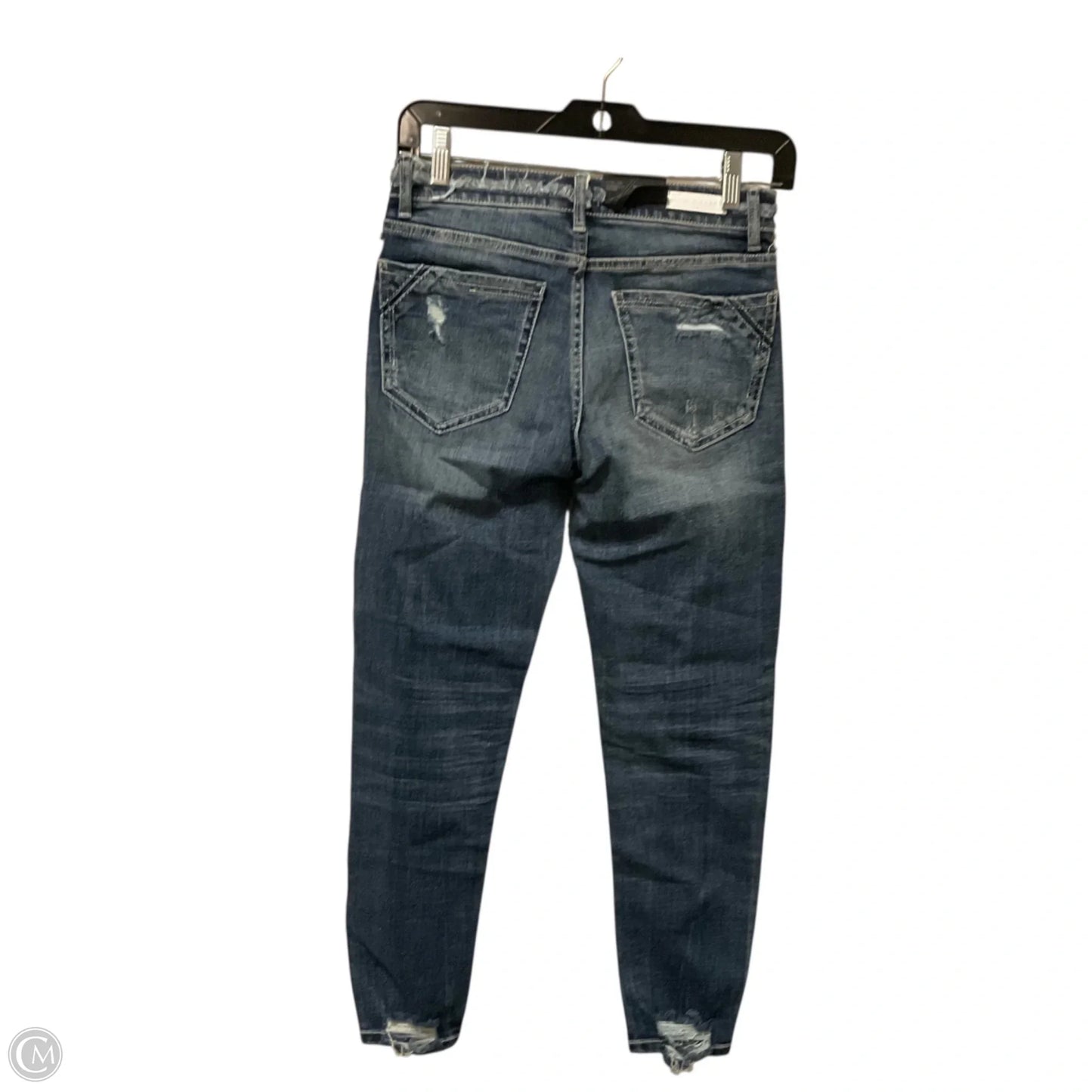 Jeans Skinny By Buckle Black In Blue Denim, Size: 0
