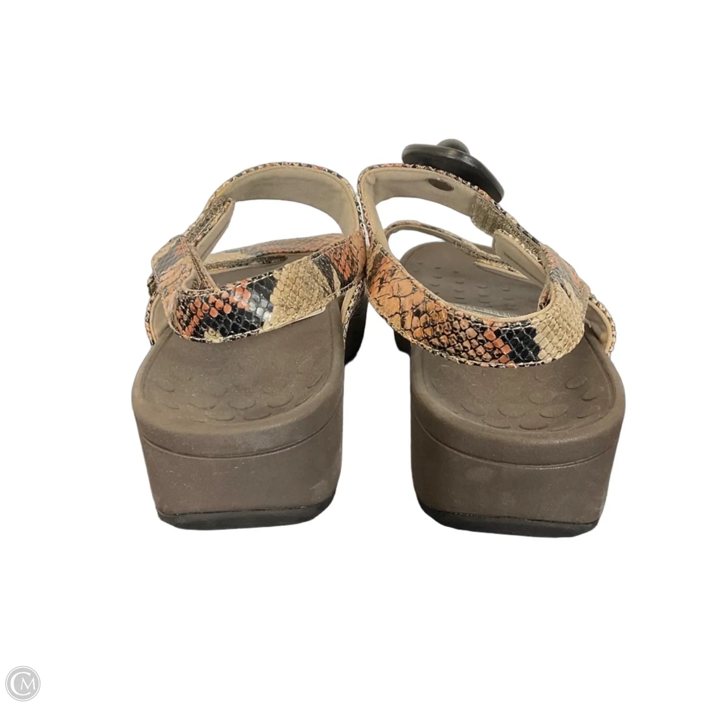 Sandals Heels Wedge By Vionic In Animal Print, Size: 9