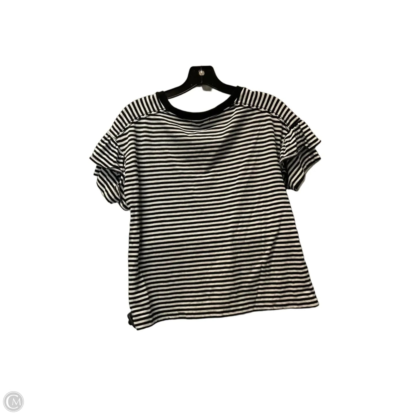 Top Short Sleeve By Madewell In Striped Pattern, Size: S
