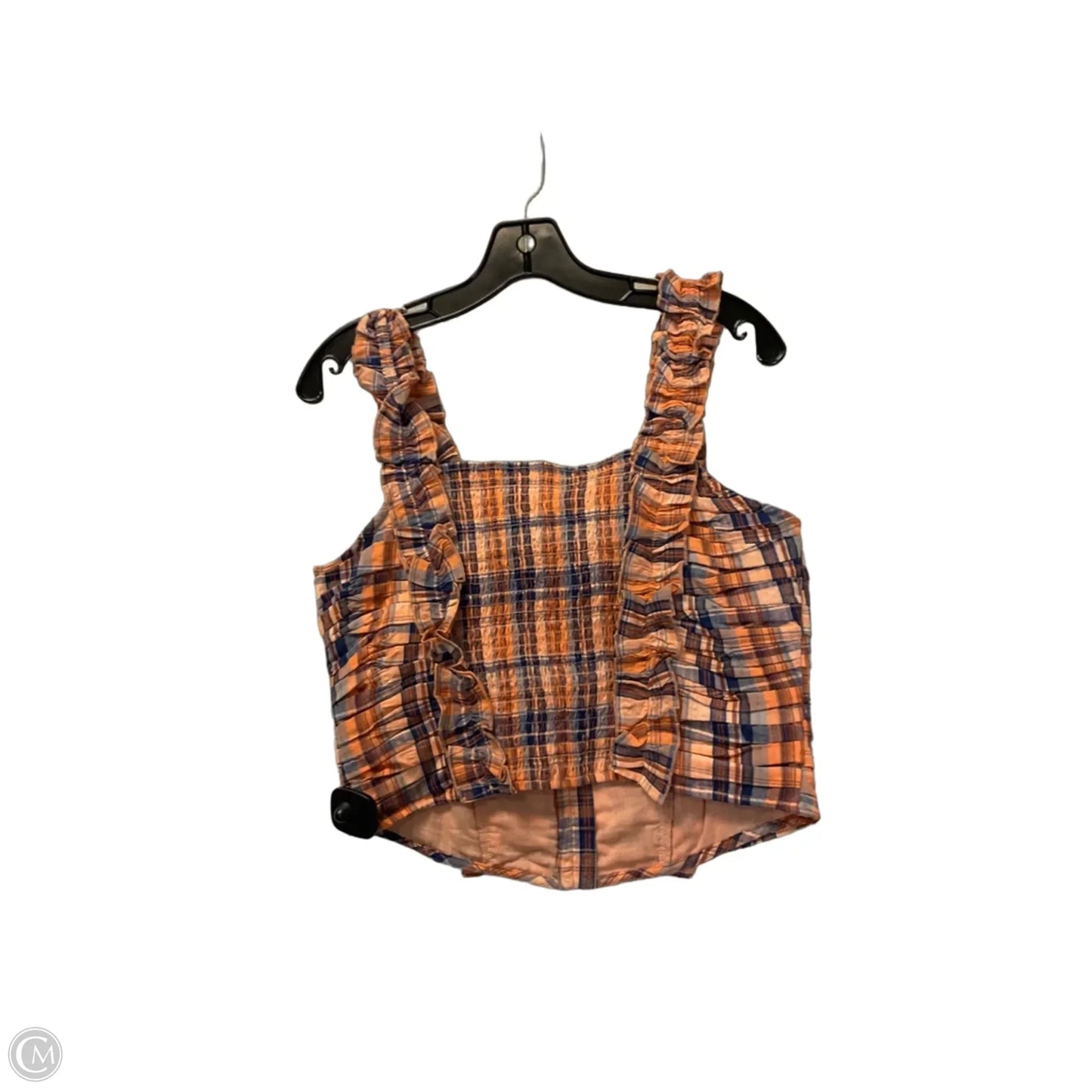 Top Sleeveless By Cmc In Plaid Pattern, Size: M