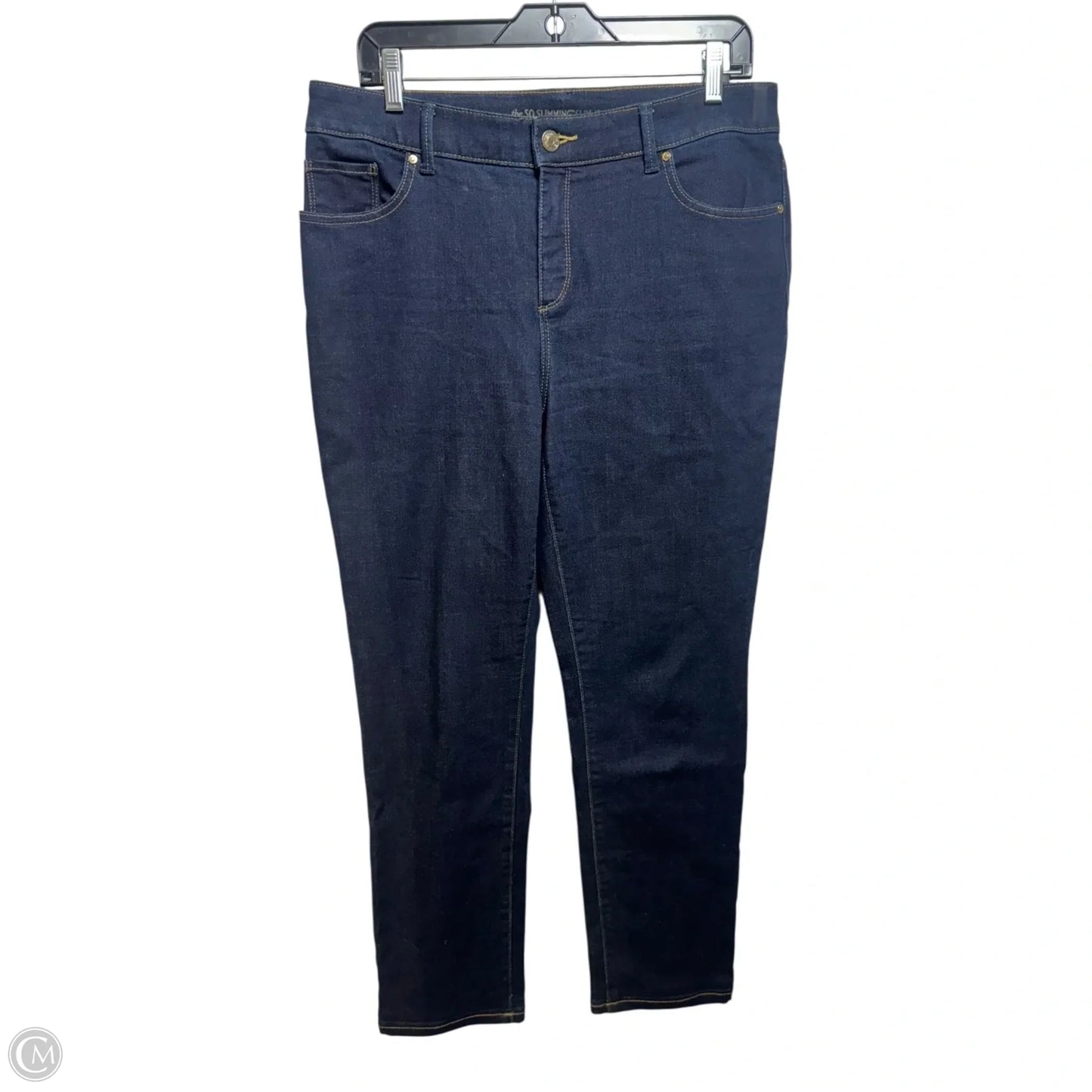 Jeans Straight By Chicos In Blue Denim, Size: 10
