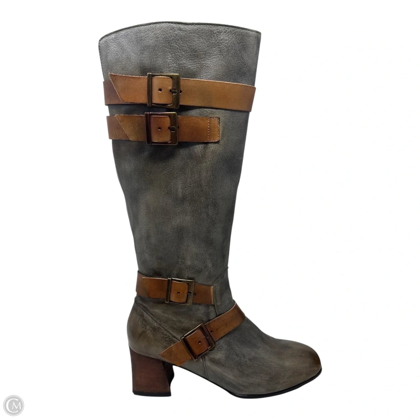 Boots Mid-calf Heels By LARTISTE In Grey, Size: 9