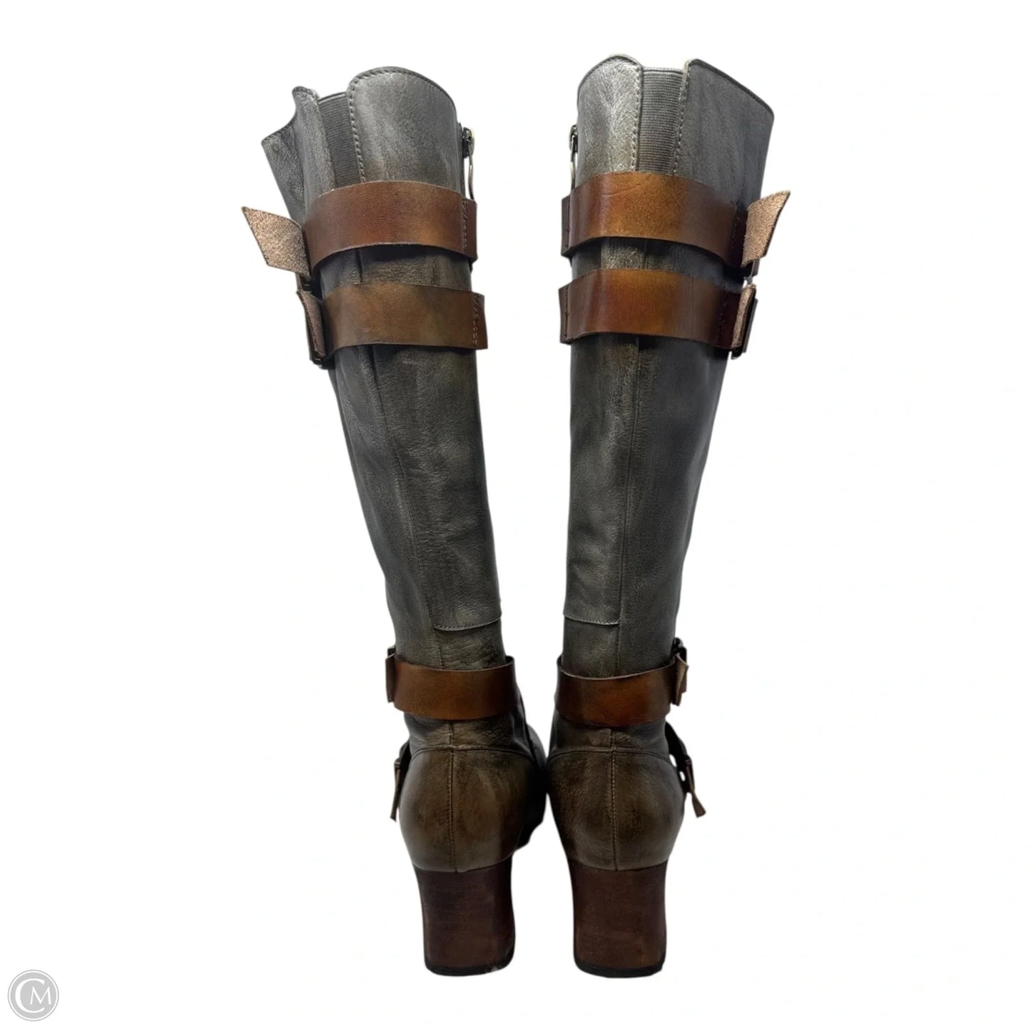 Boots Mid-calf Heels By LARTISTE In Grey, Size: 9
