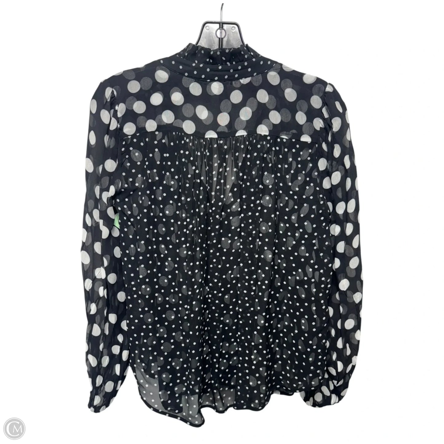 Sheer Top Long Sleeve By Anthropologie In Polkadot Pattern, Size: Xs