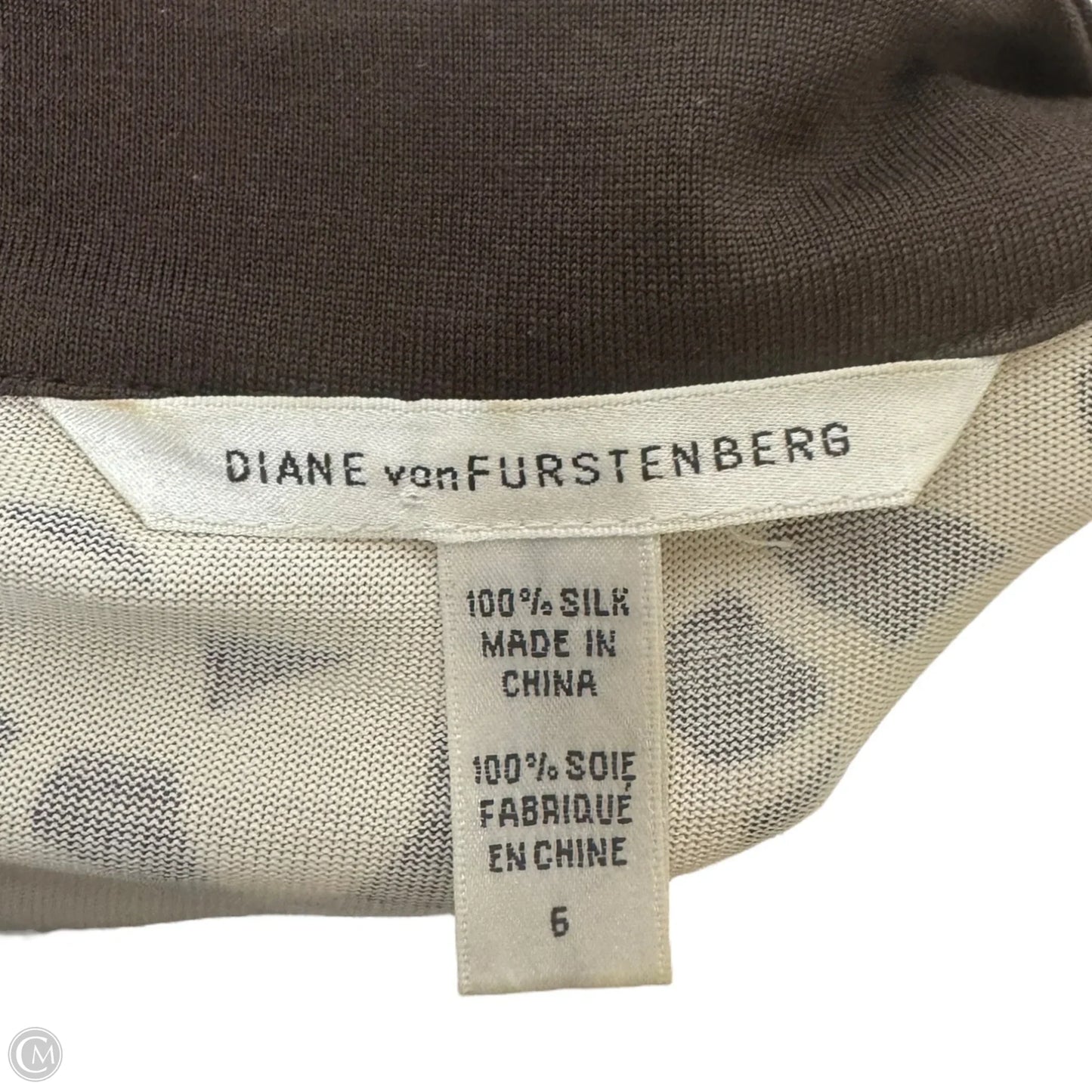 Renny Silk Wrap Dress Designer By Diane Von Furstenberg In Spring Web Chocolate, Size: 6