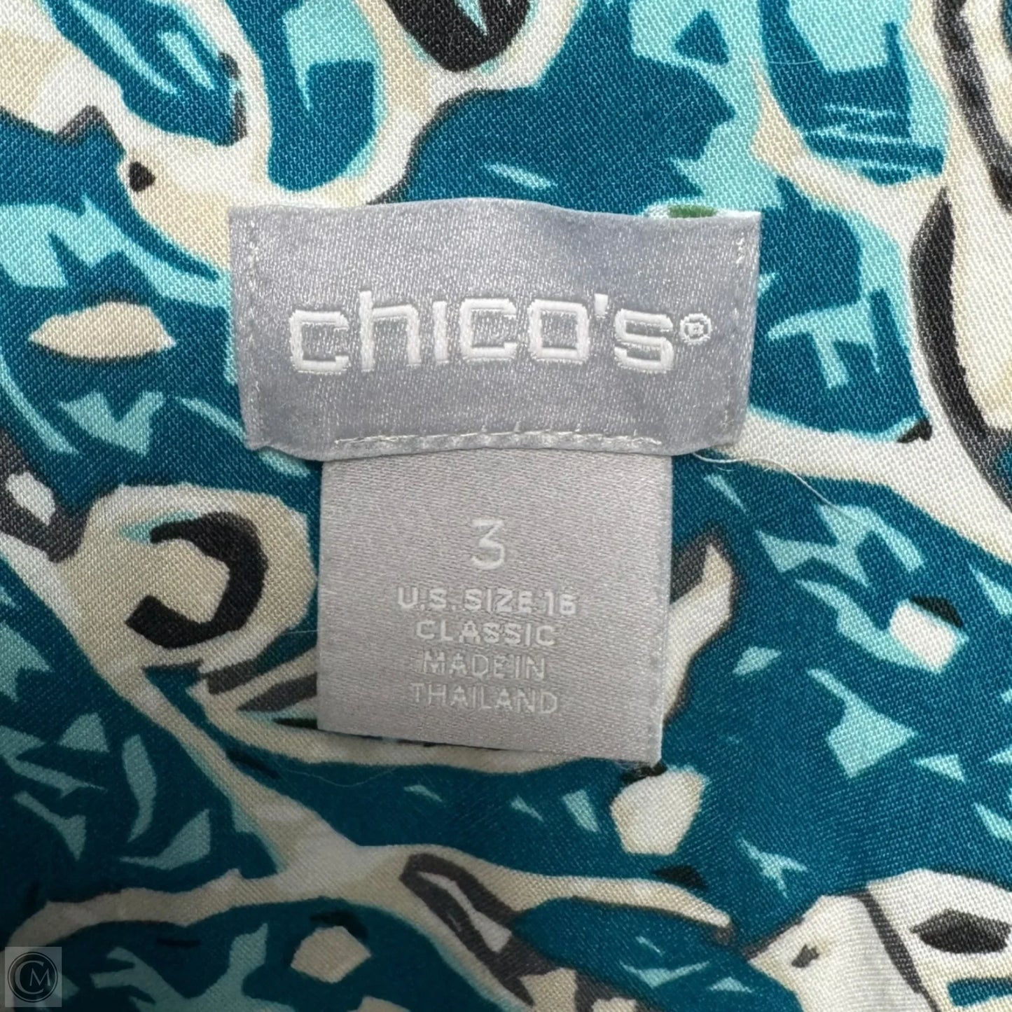Top Long Sleeve By Chicos In Aqua, Size: Xl