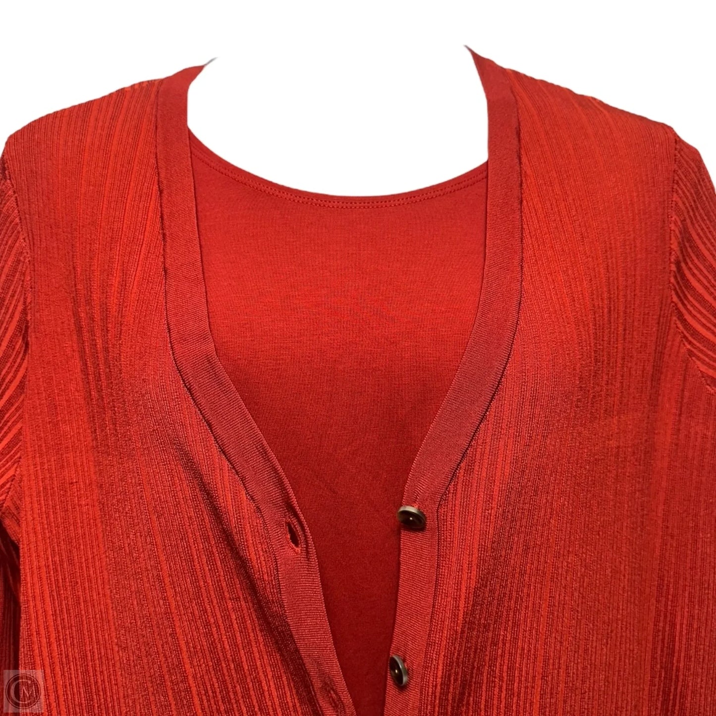 Sweater 2pc By Chicos In Red, Size: Xl