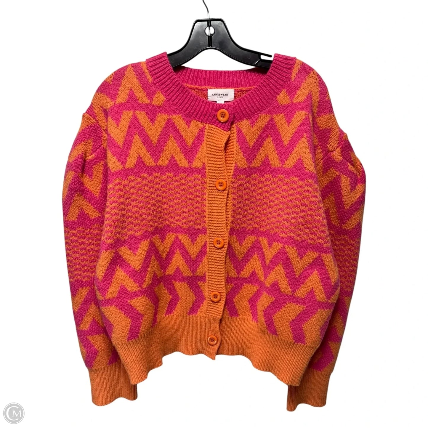 Sweater Cardigan By Anniewear In Pink, Size: L