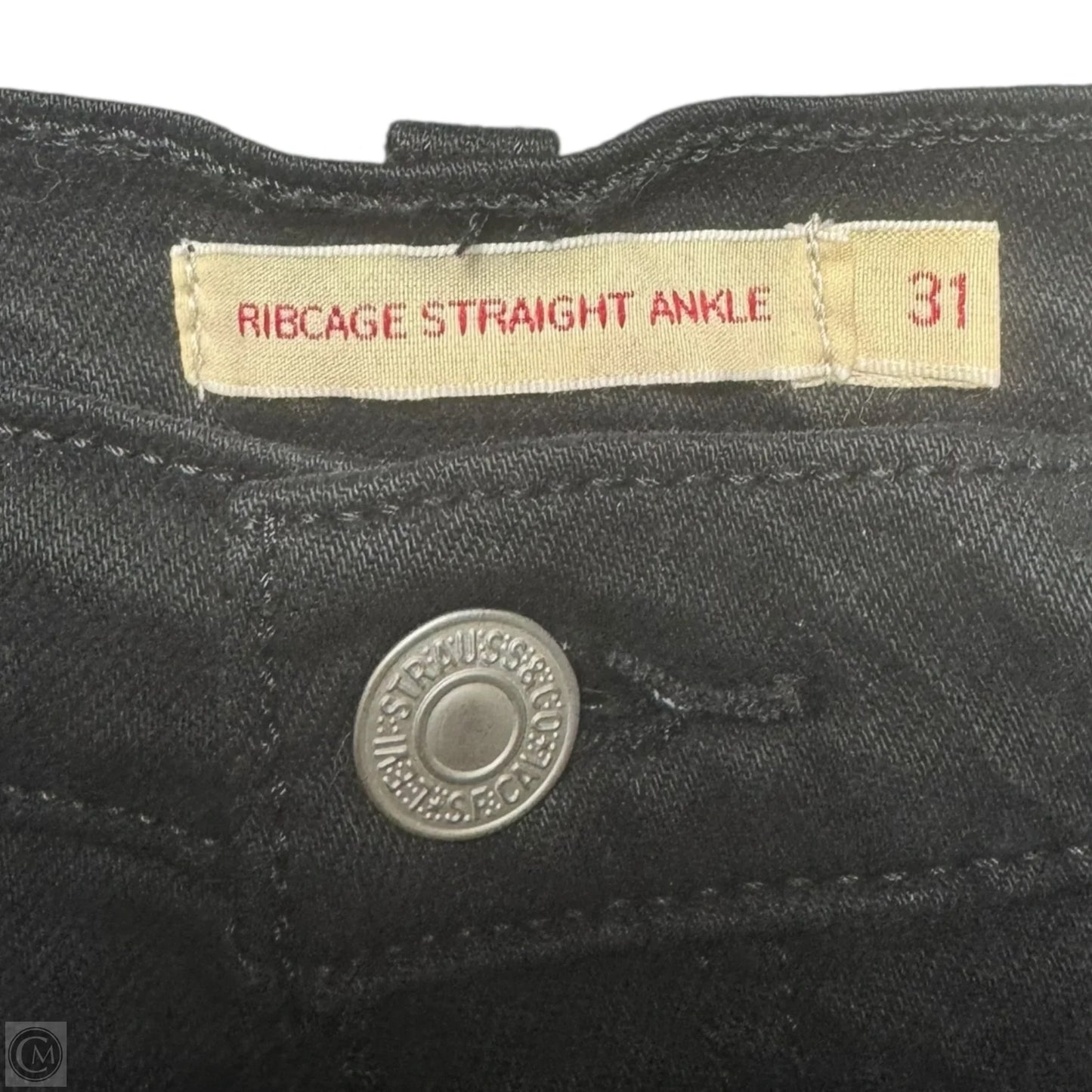 Ribcage Straight Ankle Jeans By Levis In Black, Size: 12