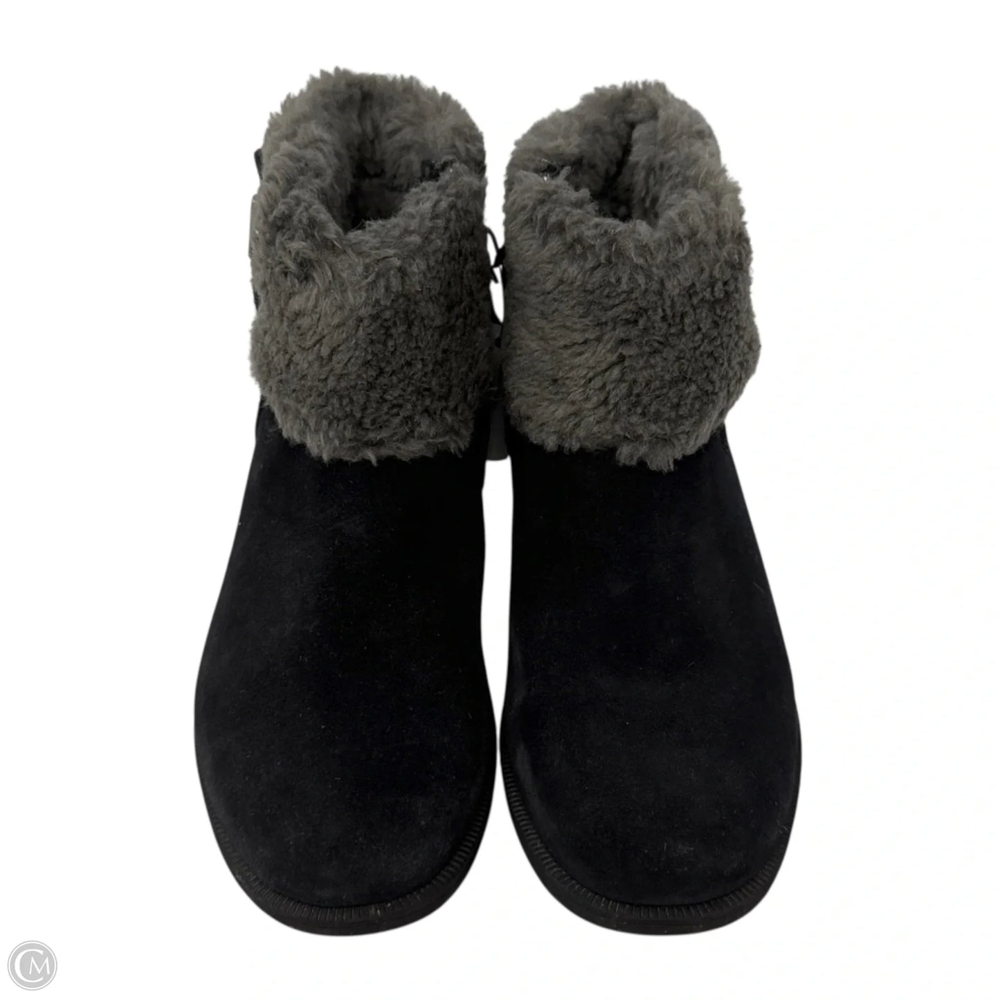 Bodie Fur Belted Boots Designer By Ugg In Black, Size: 7.5