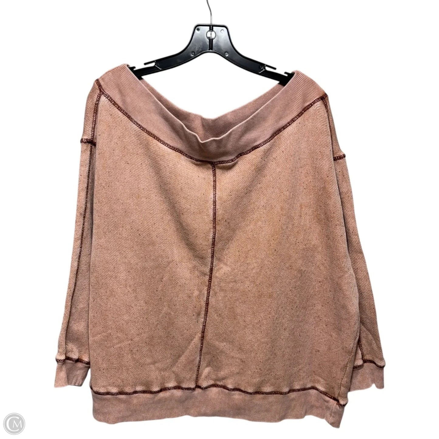 Off Shoulder Sweatshirt By Pilcro In Pink, Size: M