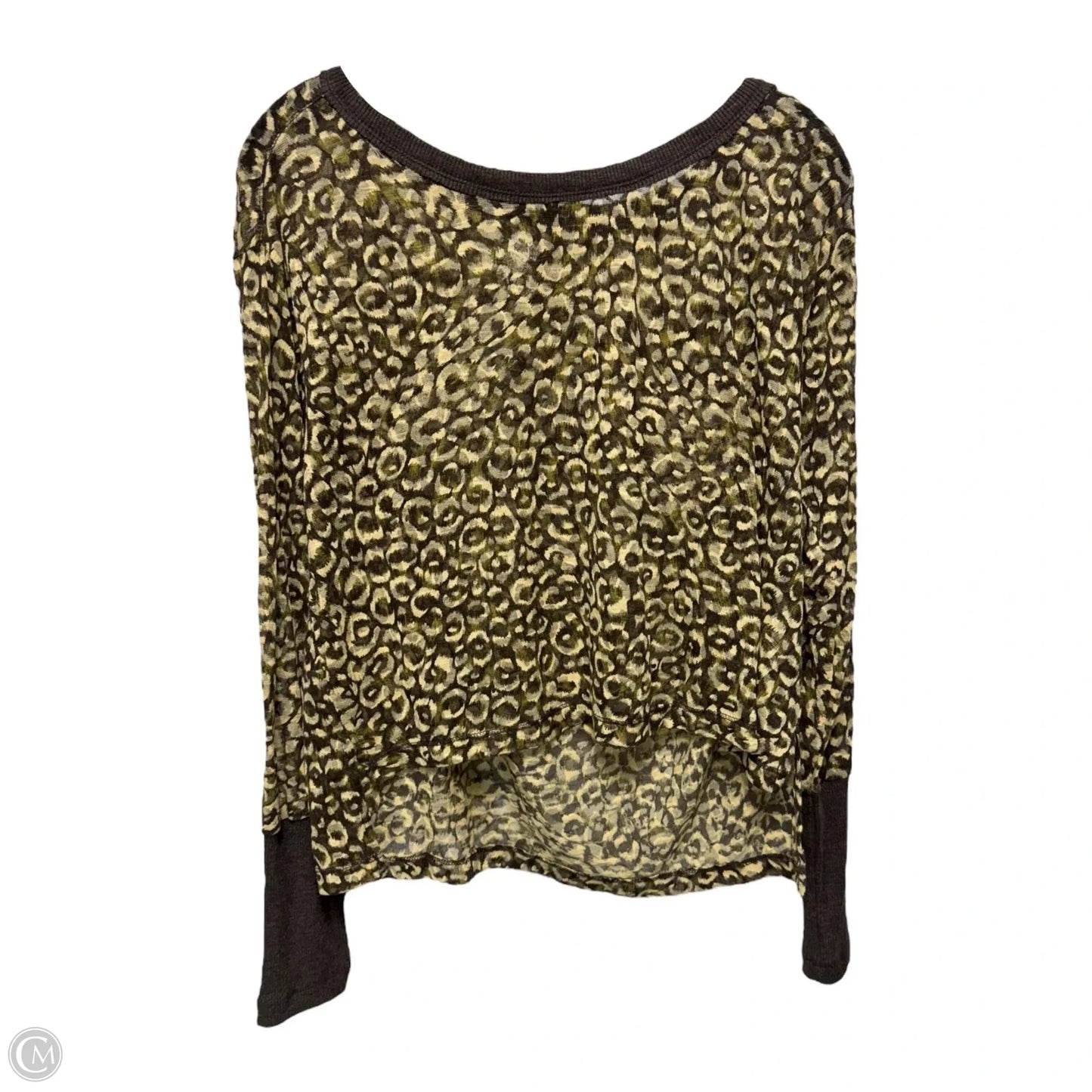 Sheer Leopard Top Long Sleeve By Pilcro In Animal Print, Size: M