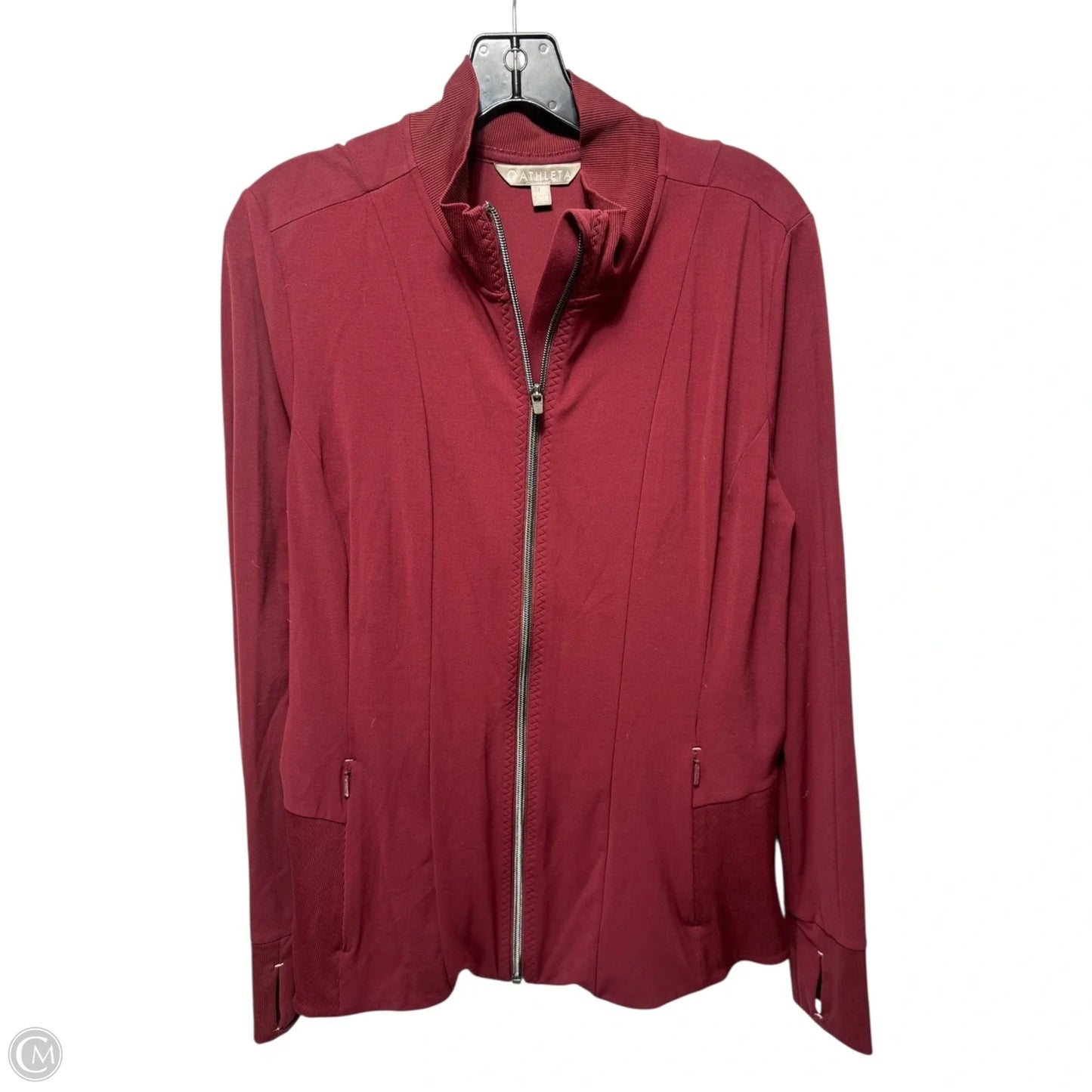 Athletic Jacket By Athleta In Maroon, Size: L