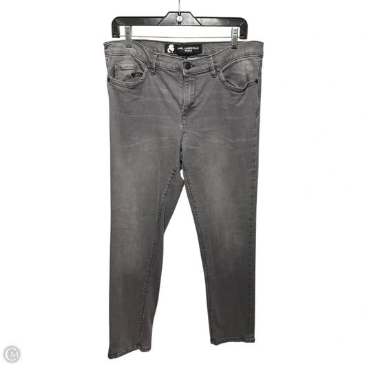 Skinny Jeans Designer By Karl Lagerfeld In Grey, Size: 14