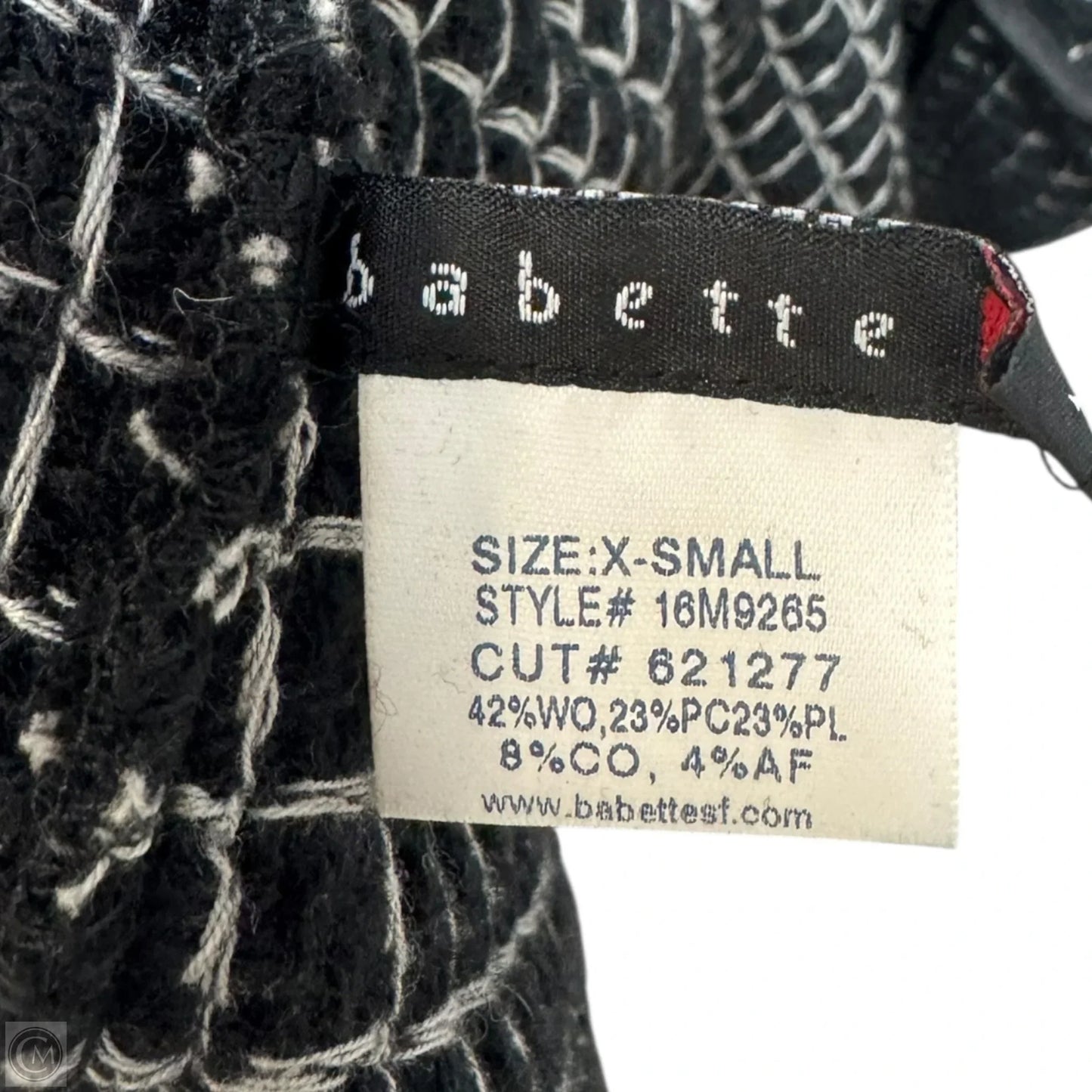 Coat Wool By Babette In Black & White, Size: Xs