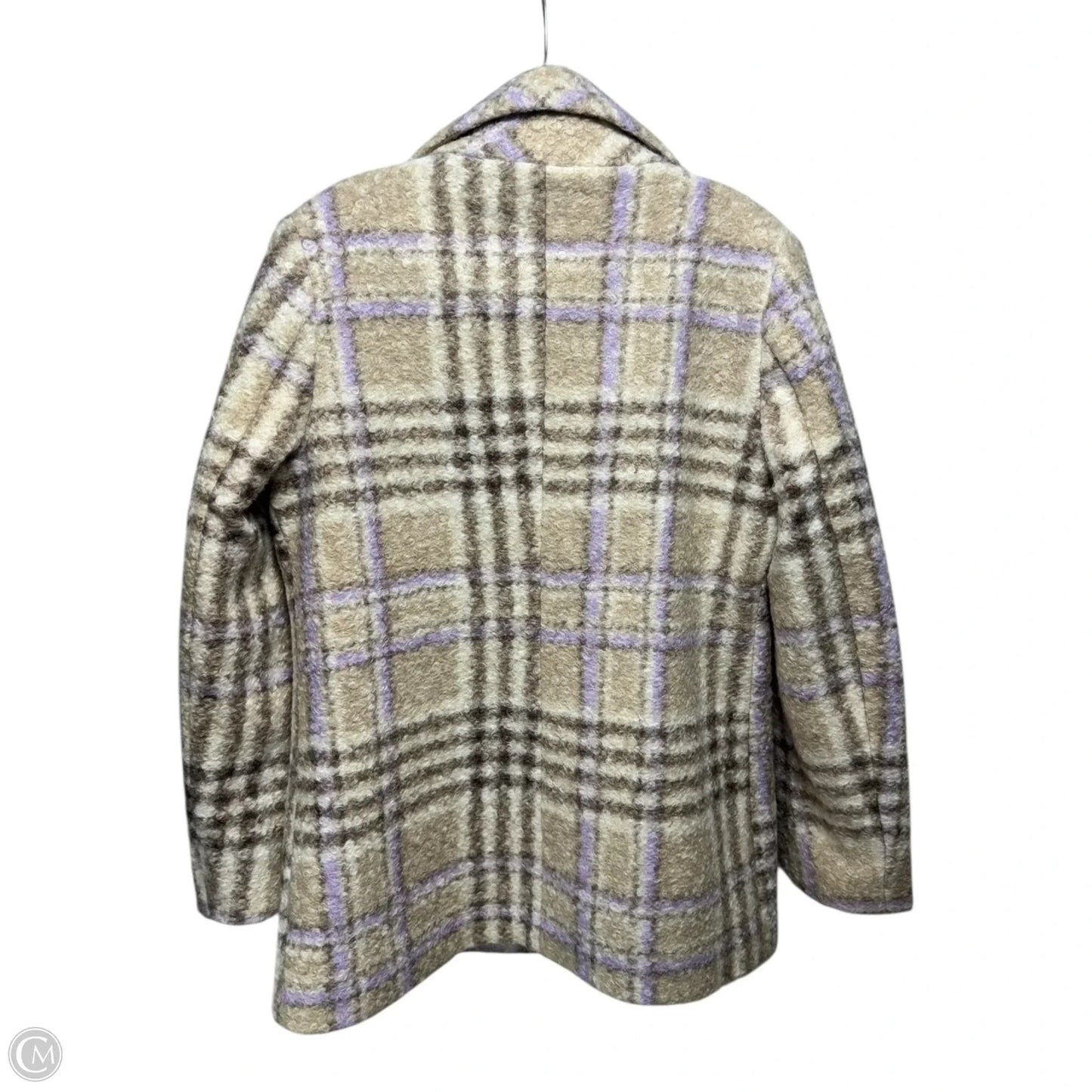 Jacket Faux Fur & Sherpa By Sam Edelman In Plaid Pattern, Size: M