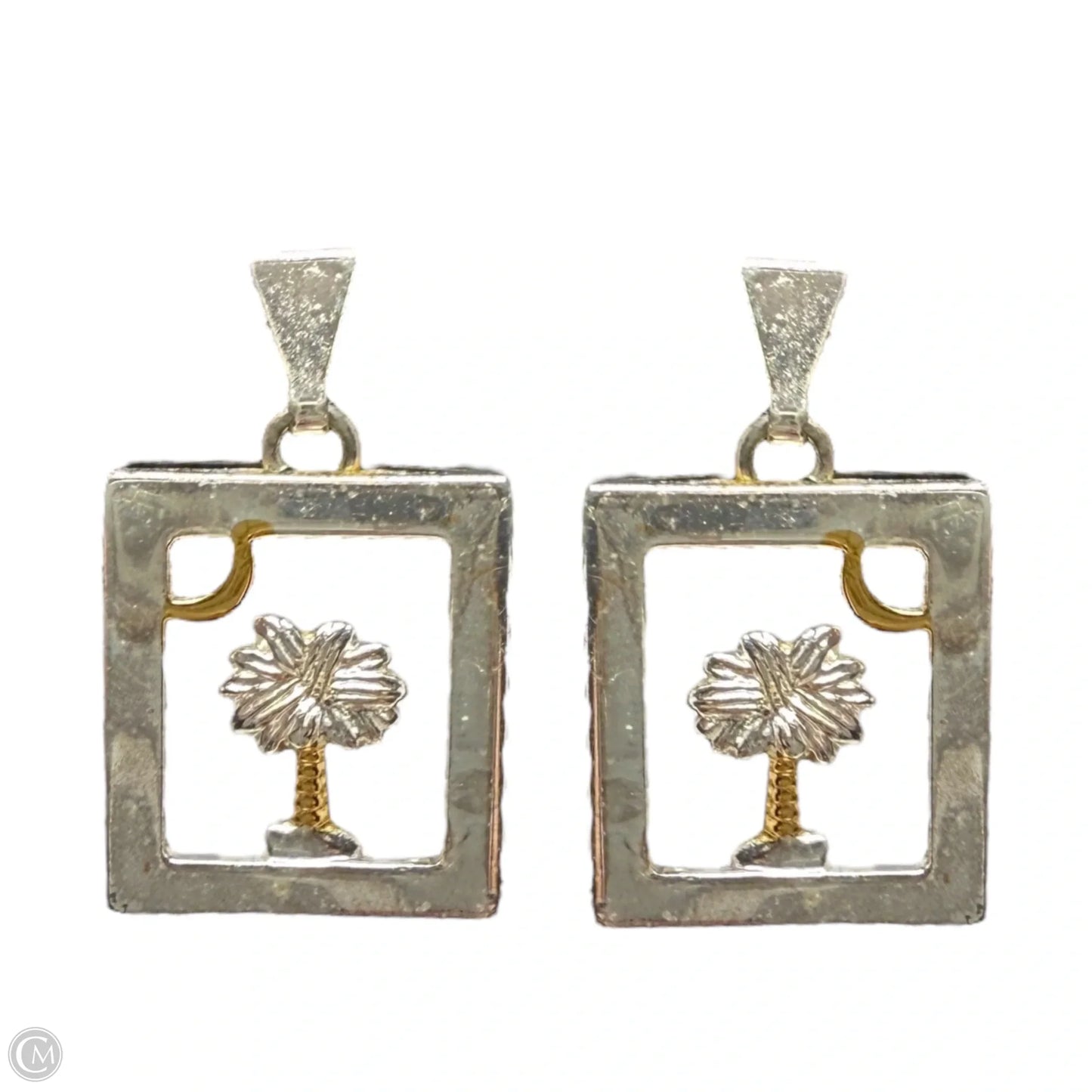 Pam Tree Moon Two Tone Earrings