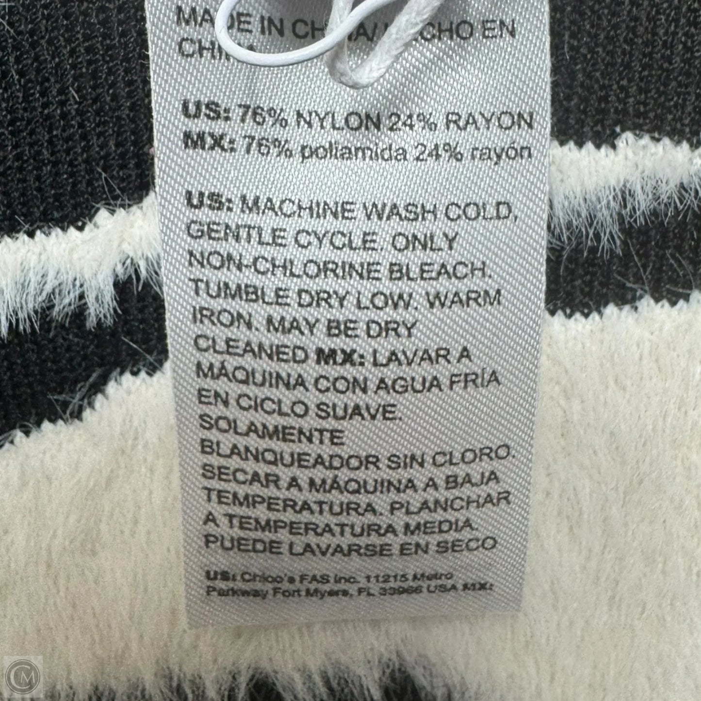 Shawl By Chicos In Black & White, Size: S/M