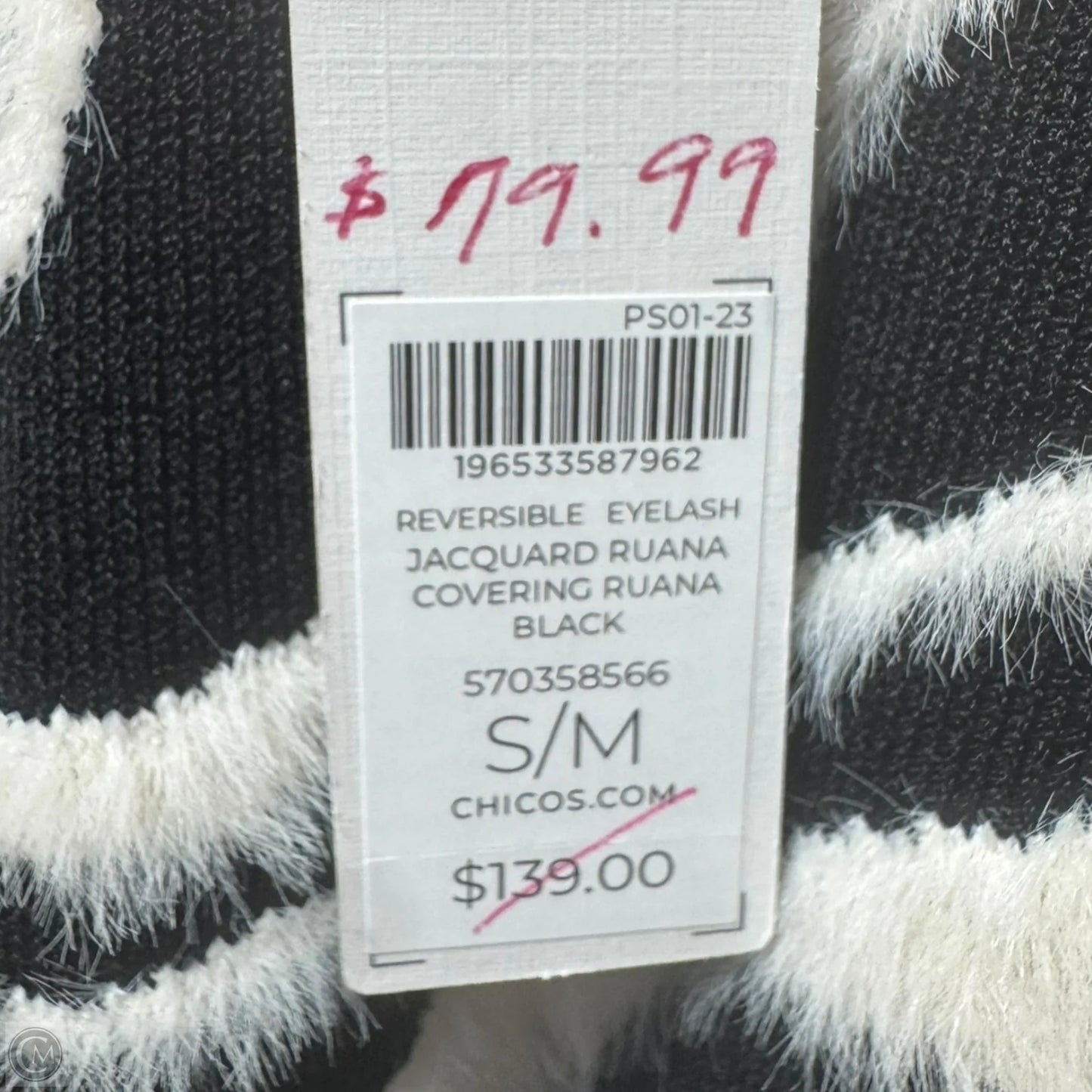 Shawl By Chicos In Black & White, Size: S/M