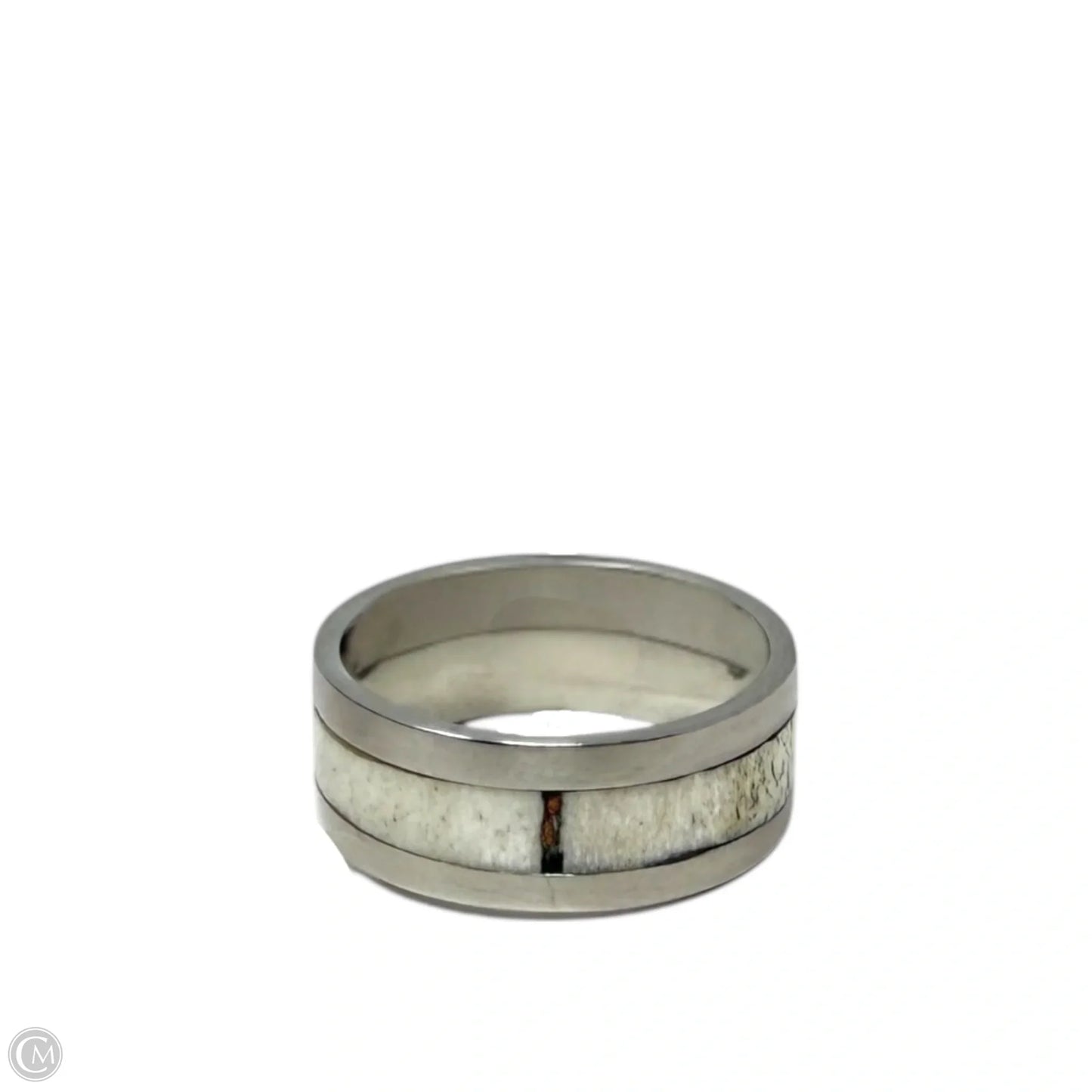 White Tail Antler With Copper Inlay Band Ring, Size: 8