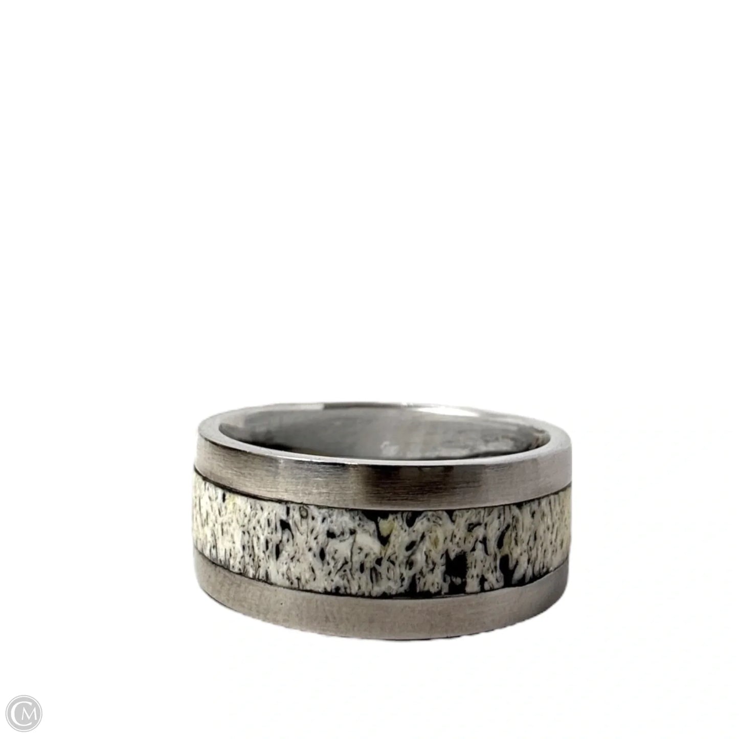 White Tail Antler With Copper Inlay Band Ring, Size: 8