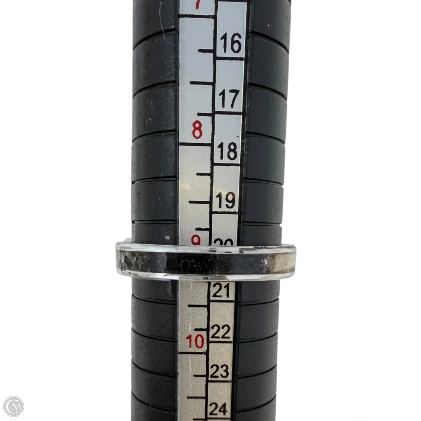 White Tail Antler & Crushed Black Quartz Inlay Band Ring, Size: 9