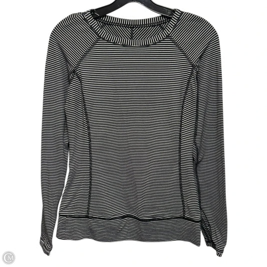 Athletic Top Long Sleeve Collar By Lululemon In Striped Pattern, Size: 6