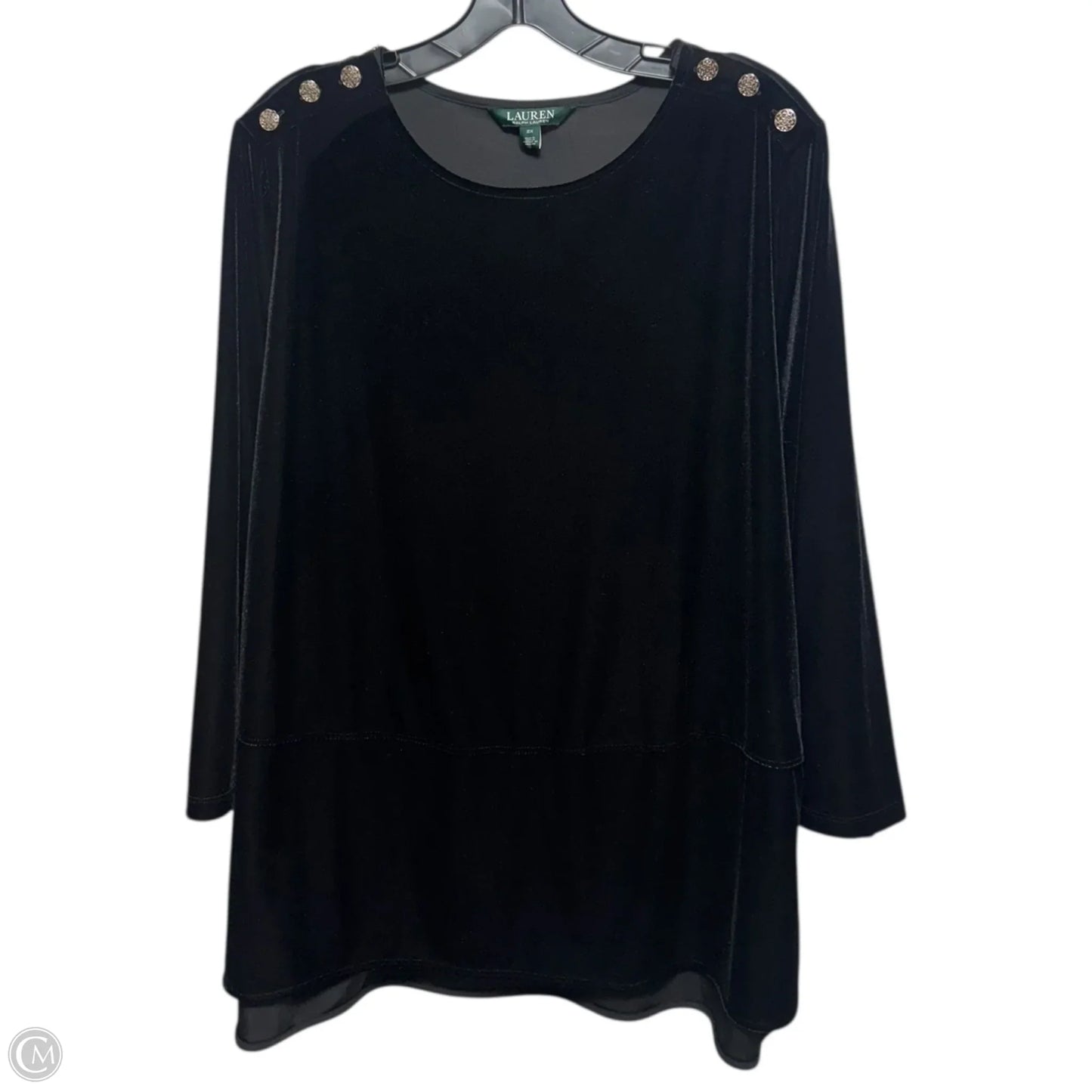 Top Long Sleeve By Lauren By Ralph Lauren In Black, Size: 2x